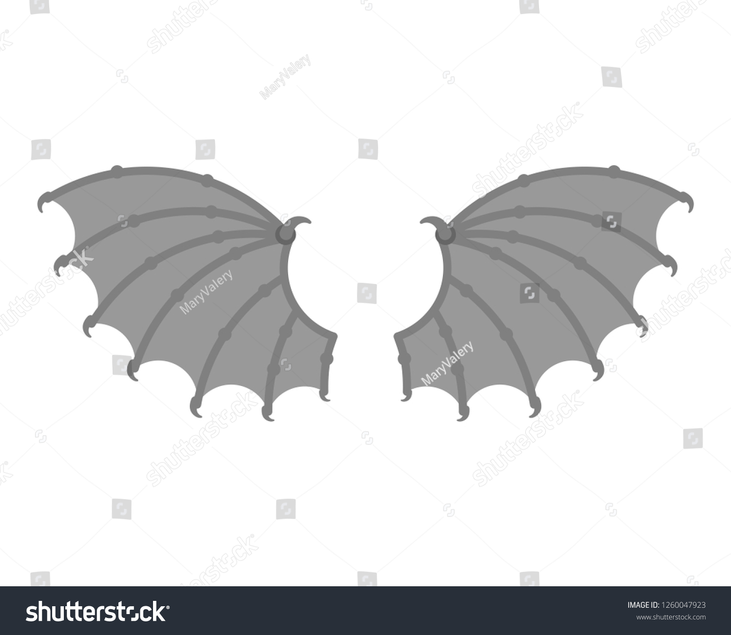 Wings Demon Isolated Wing Devil Winged Stock Vector (Royalty Free ...