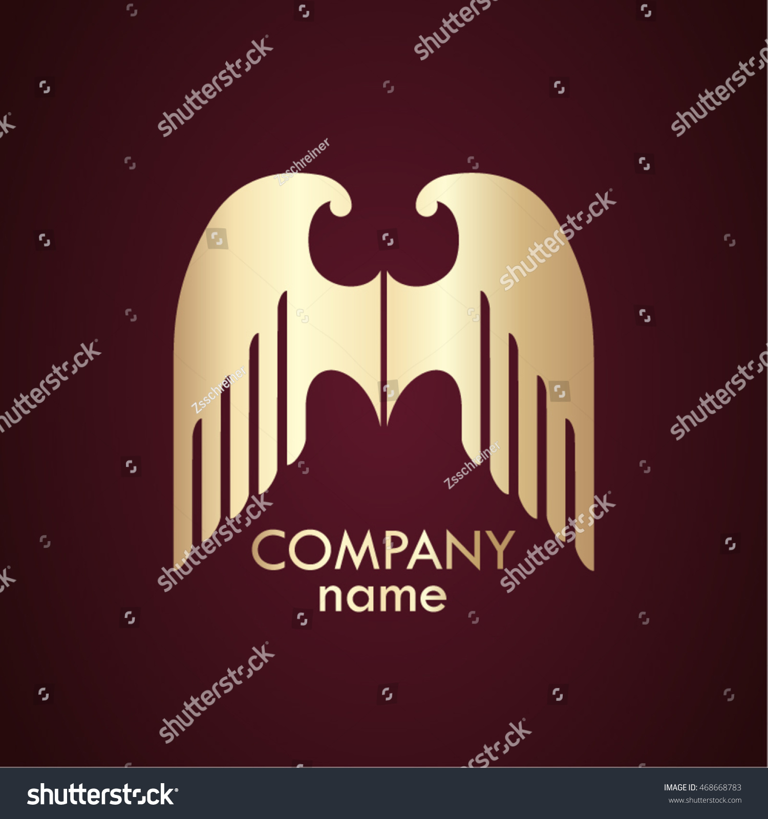 Wings Design Gold Logo Vector Illustration Stock Vector Royalty Free