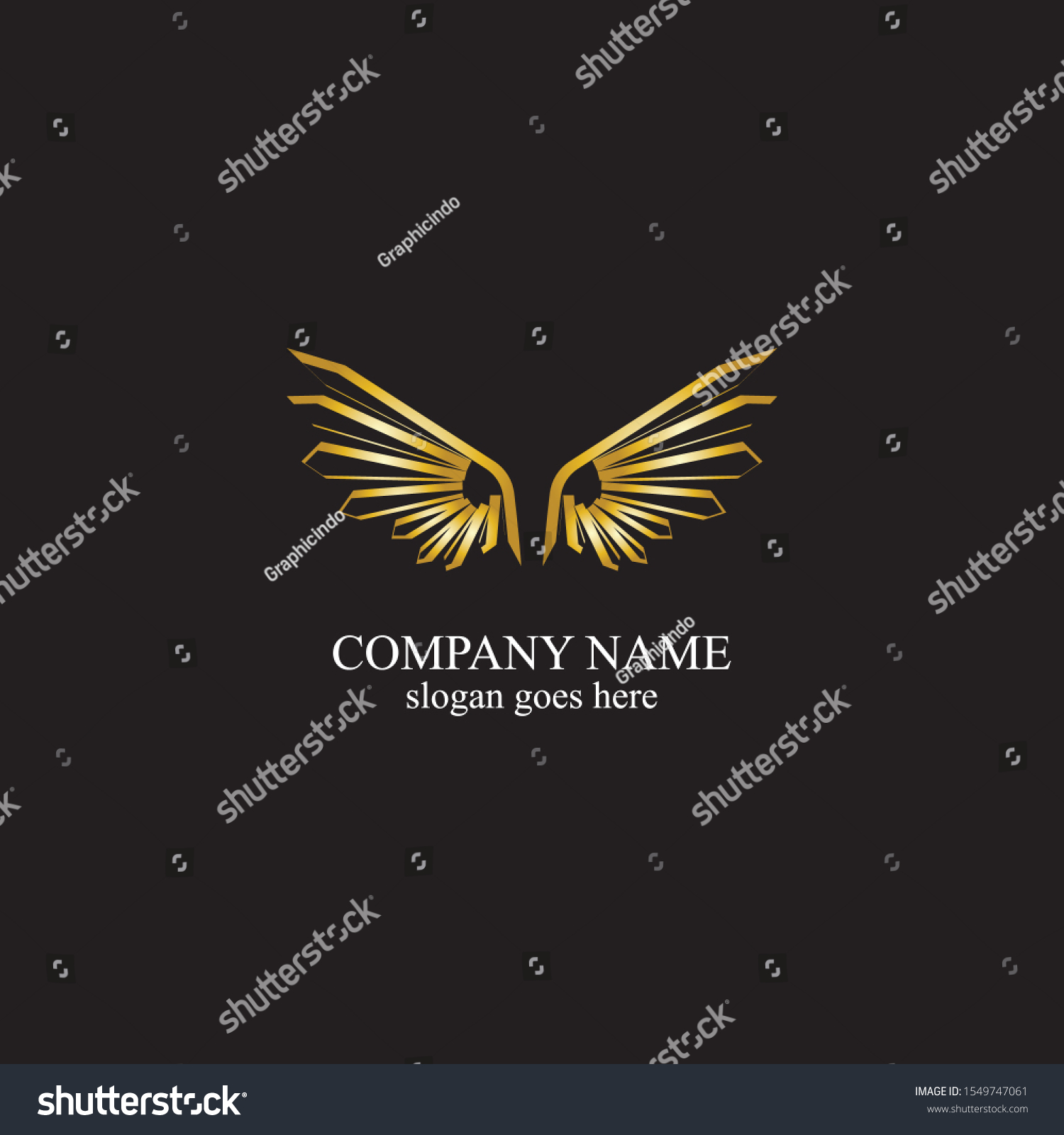 Wings Gold Logo Vector Illustration Templatevector vetor stock (livre