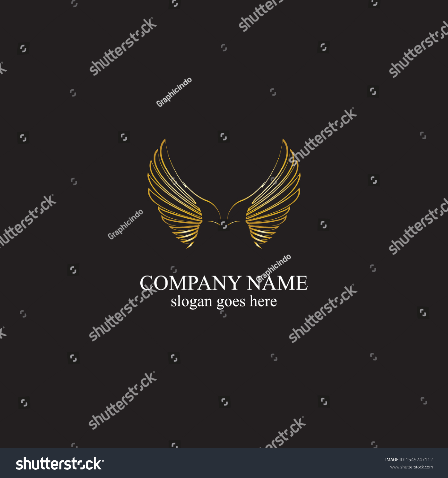 Wings Gold Logo Vector Illustration Templatevector Stock Vector ...