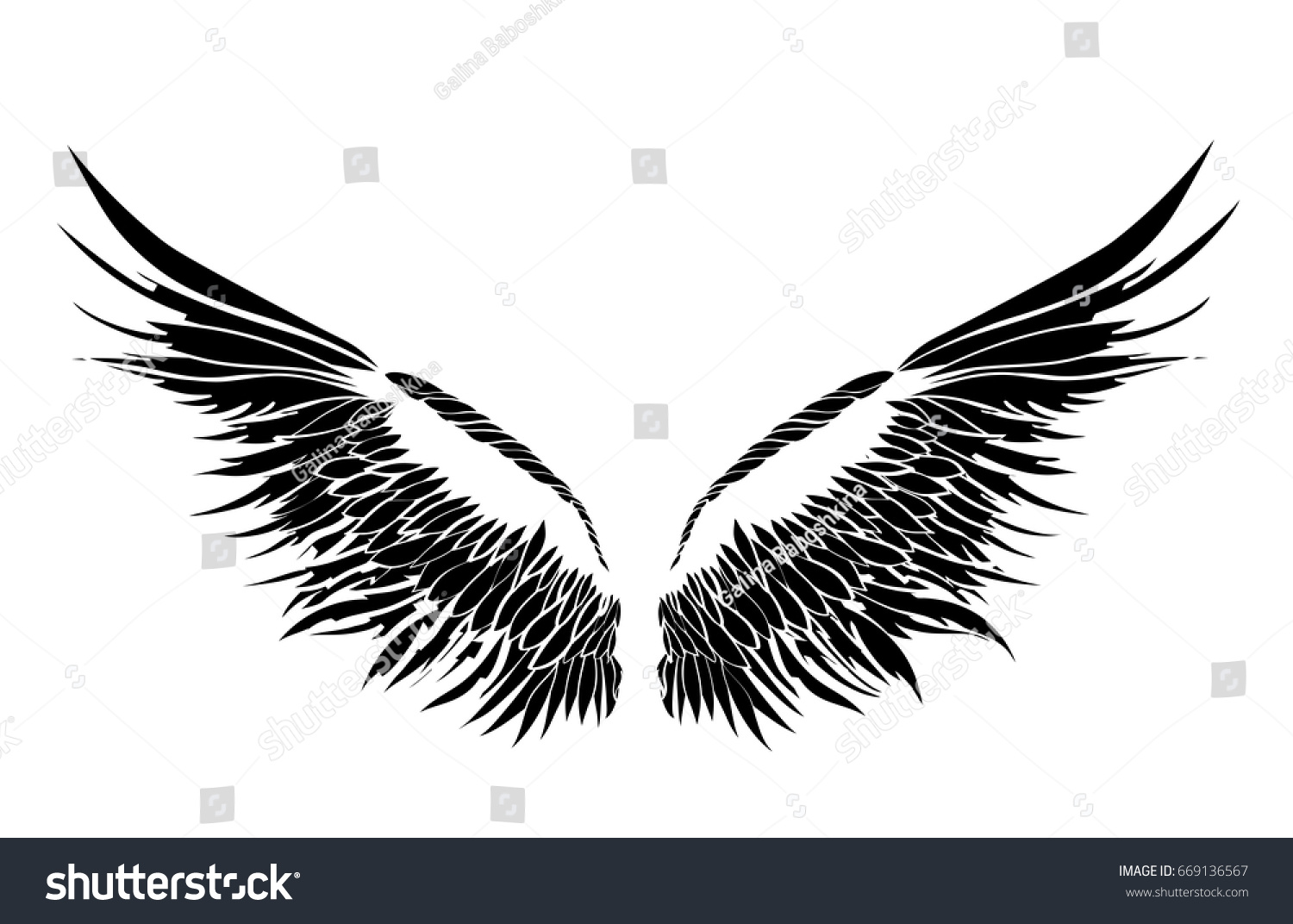 Wings Vector Illustration On White Background Stock Vector (Royalty