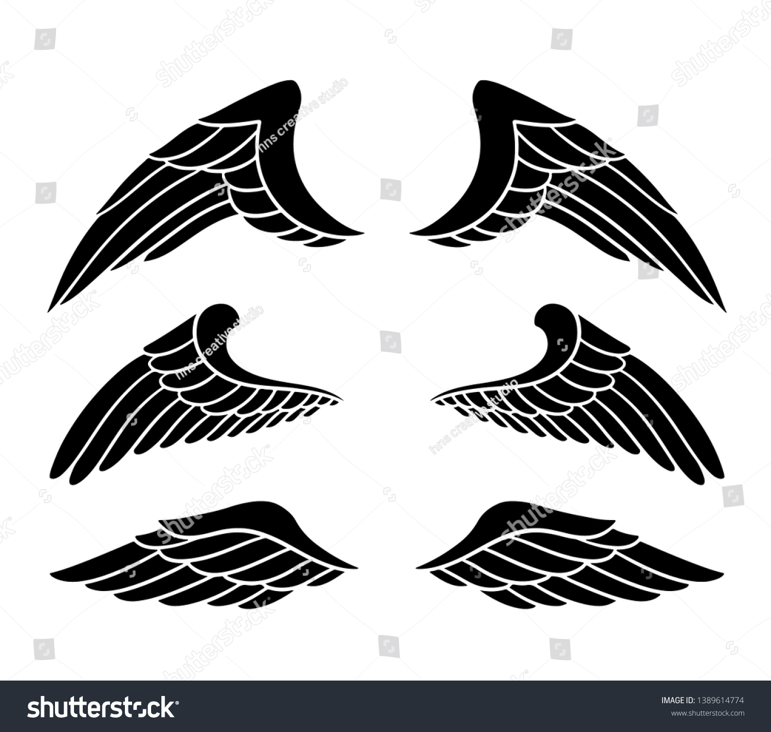 Wings Vector Set Eps Format Stock Vector (Royalty Free) 1389614774