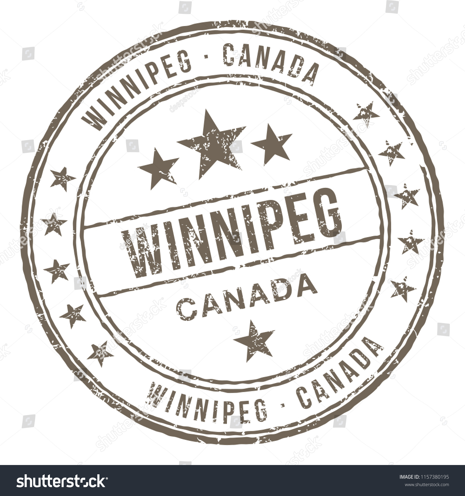 Winnipeg Canada Vector Rubber Stamp Stock Vector (Royalty Free