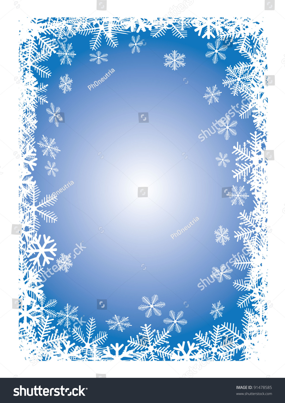 Winter Background Snowflakes Vertical Alignment Illustration Stock Vector Royalty Free 91478585