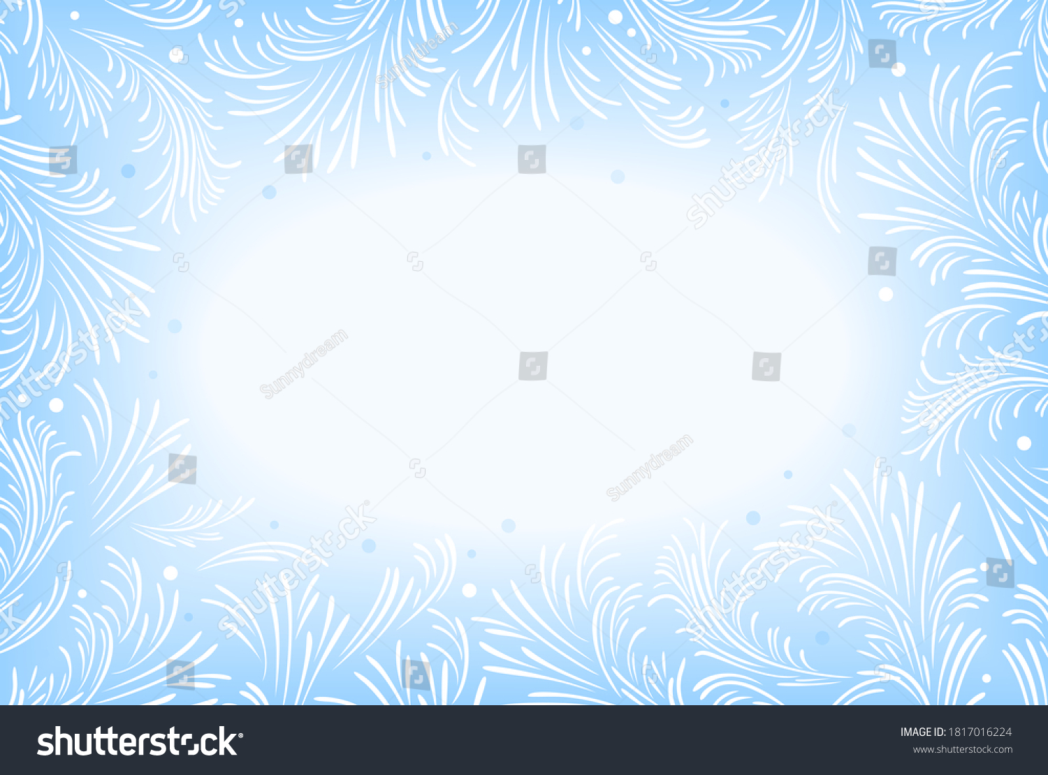 Winter Blue Rectangular Frame Icy Frosty Stock Vector (Royalty Free ...