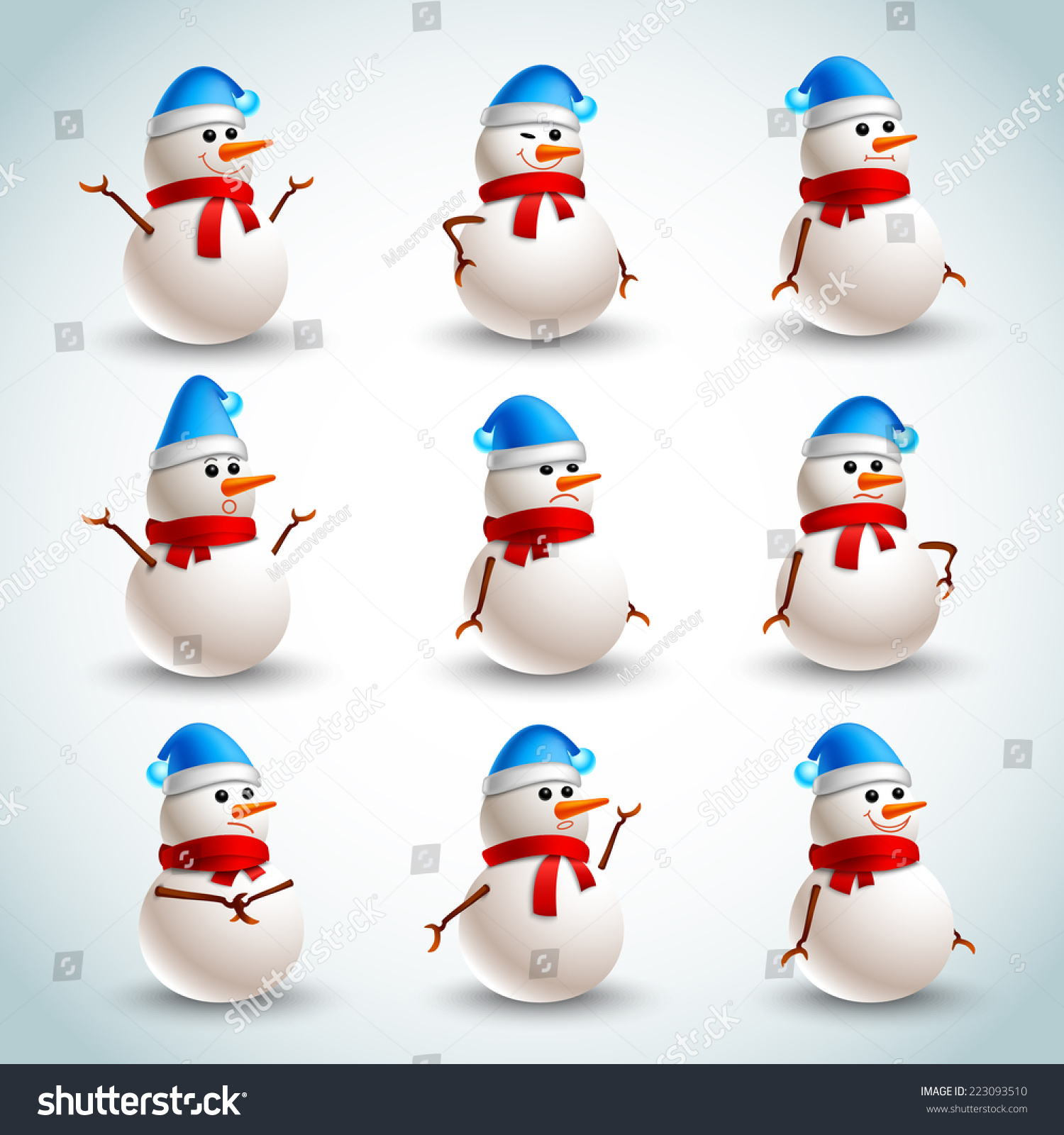 winter christmas snowman emotions icons set stock vector christmas hat photo editor