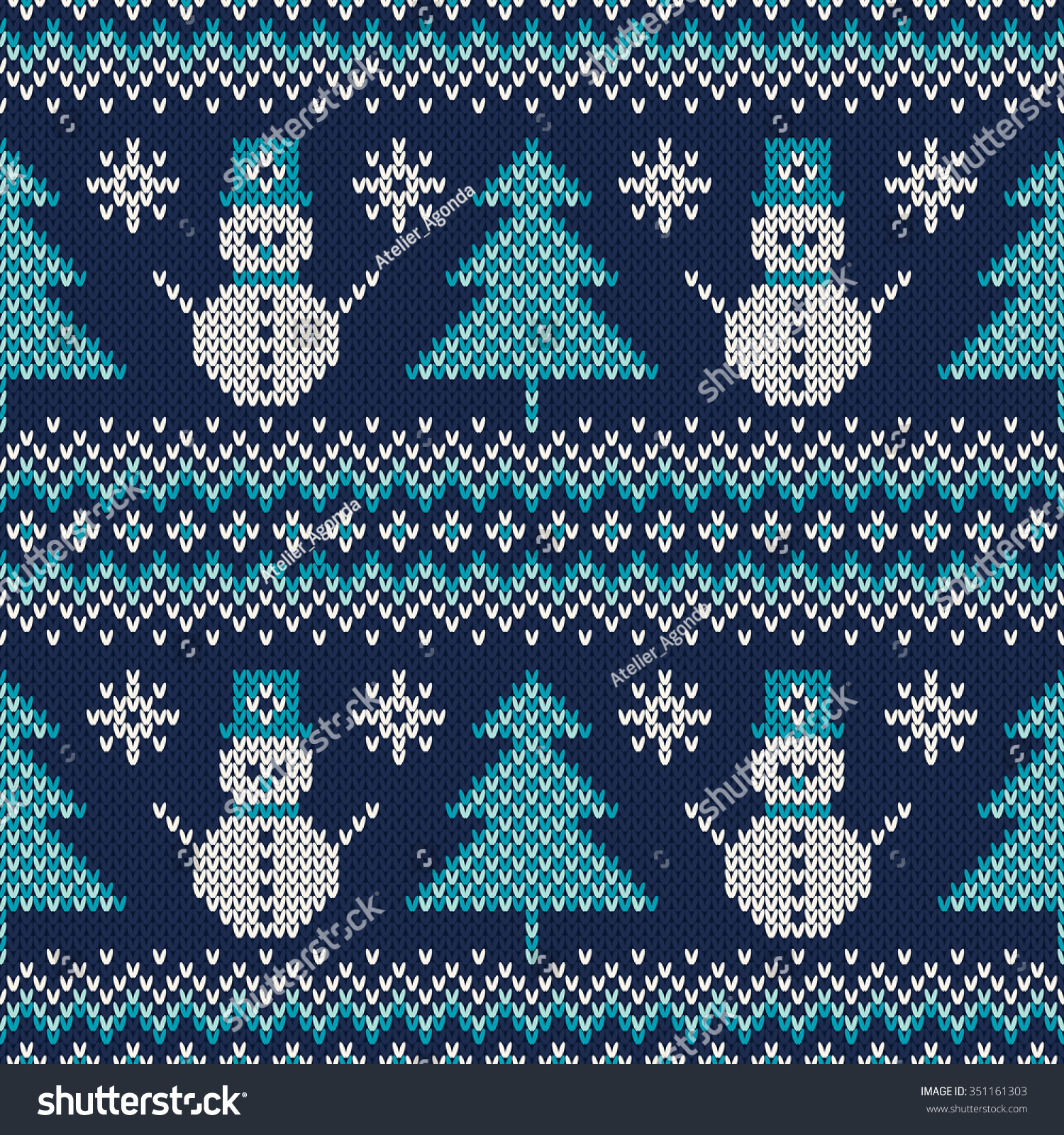Winter Holiday Sweater Design Seamless Knitted Stock Vector 351161303 ...