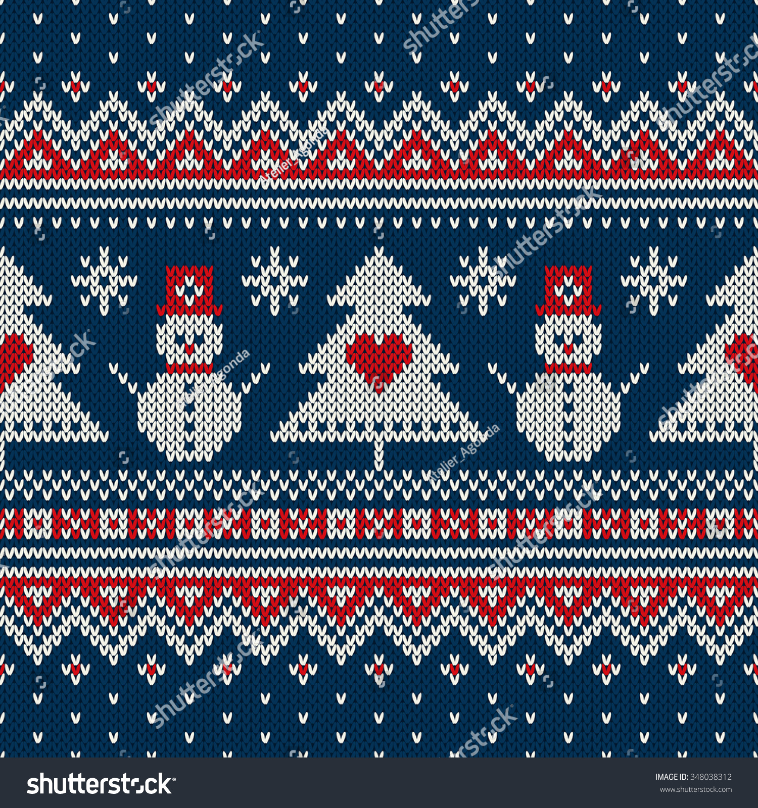 Winter Holiday Sweater Design Seamless Knitting Stock Vector 348038312 ...