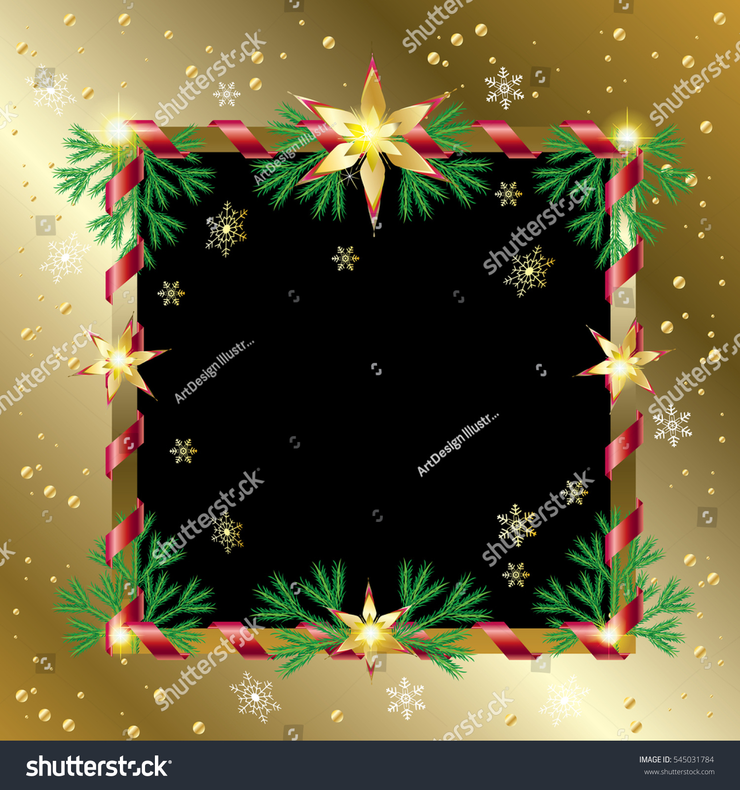 Winter Holiday Vector Illustration Merry Christmas Stock Vector