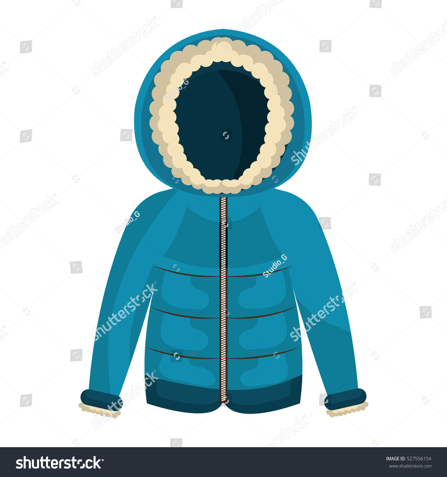 Winter Jacket Clothes Isolated Icon Stock Vector 527556154 - Shutterstock