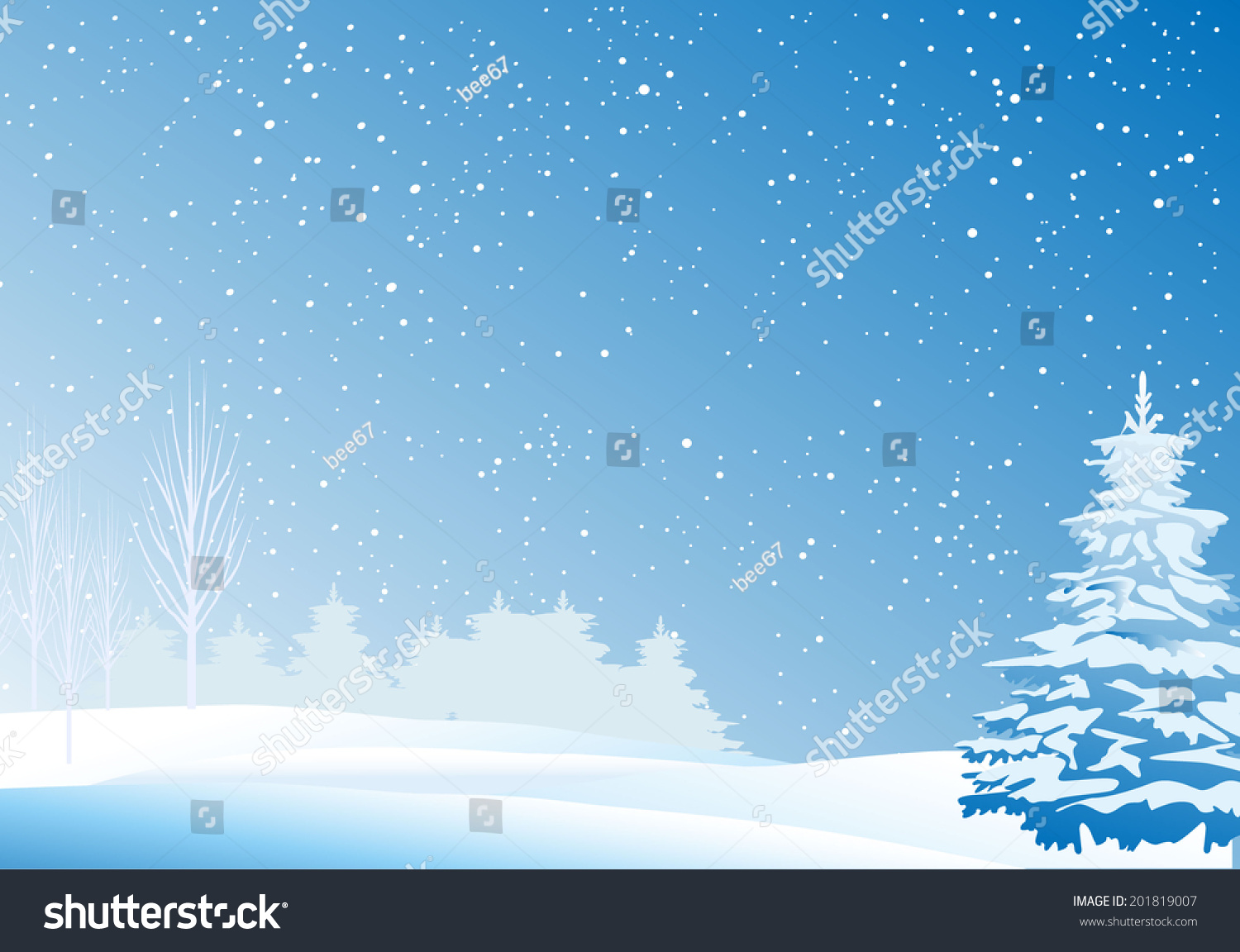Winter Landscape Stock Vector Illustration 201819007 : Shutterstock