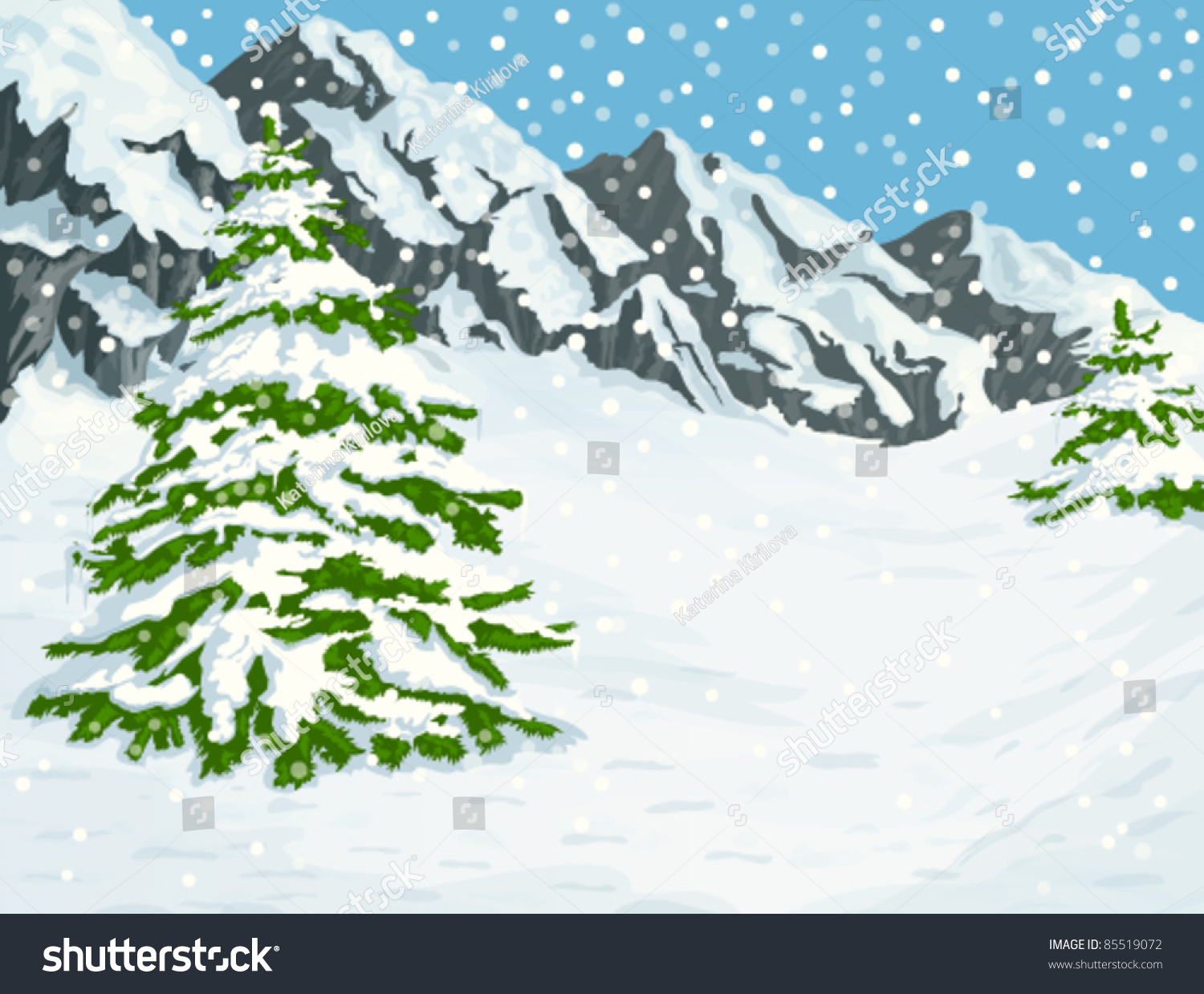 snow capped mountains clipart - photo #25