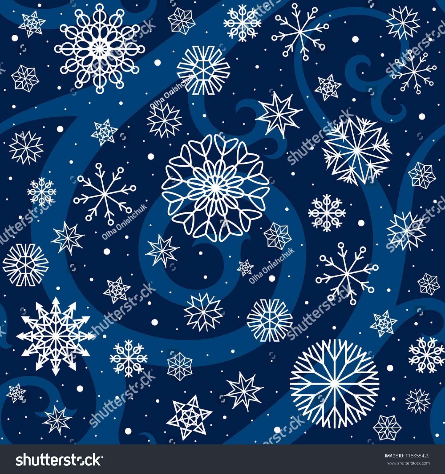 Winter Night Seamless Pattern Stock Vector 118855429 - Shutterstock