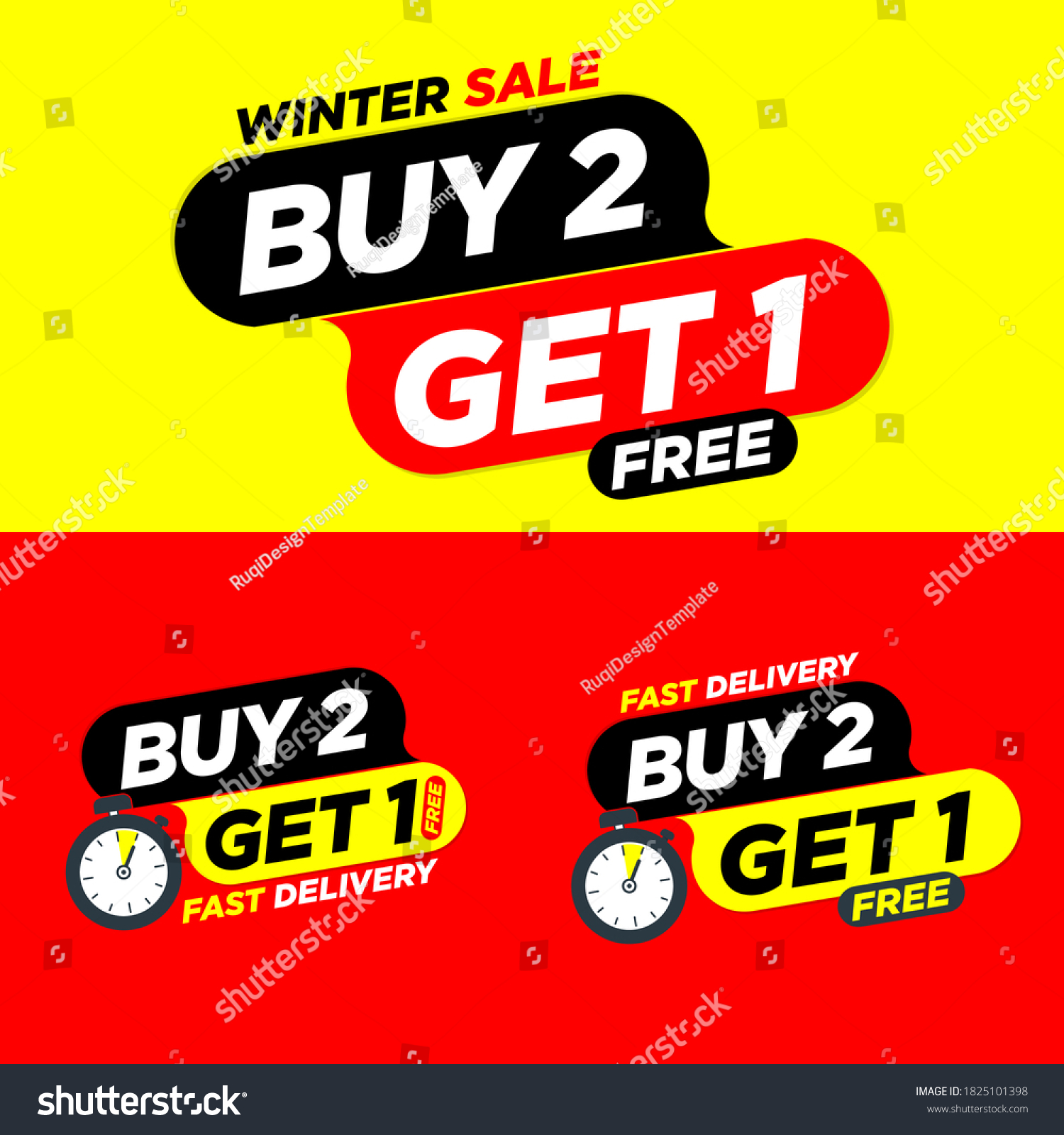 Winter Sale Buy Two Get One Stock Vector Royalty Free 1825101398