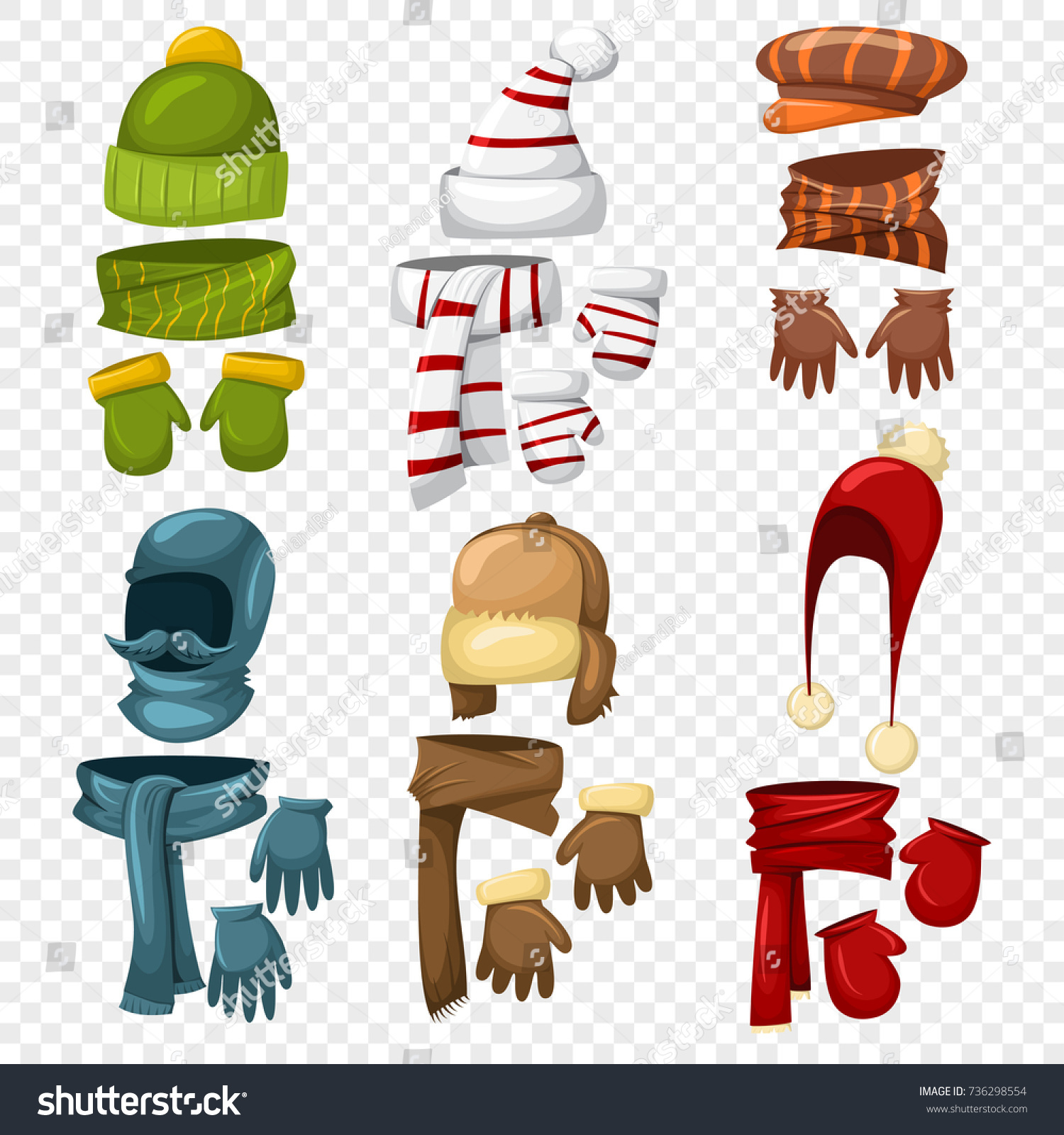 Womens scarf and glove sets vector