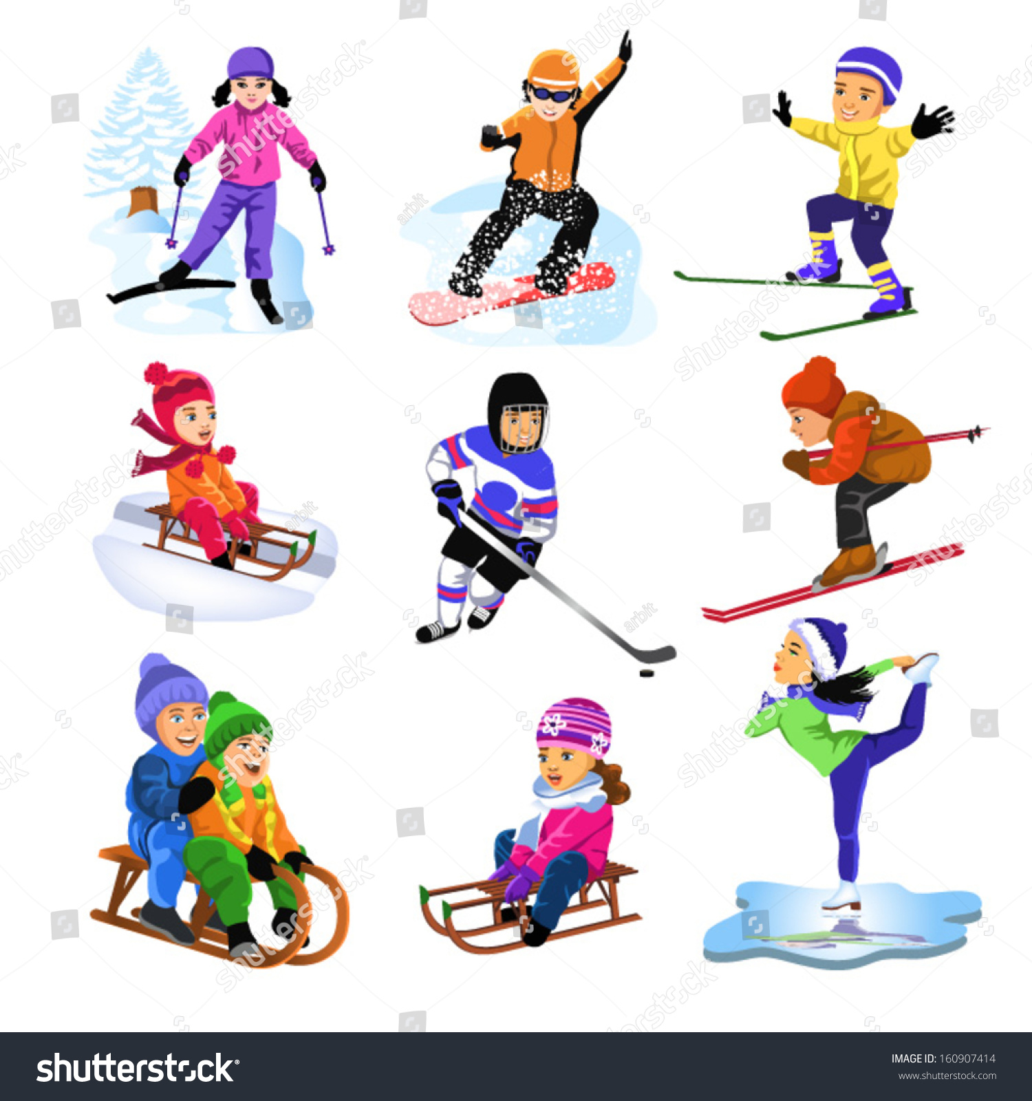 Winter Sports Stock Vector (Royalty Free) 160907414 - Shutterstock