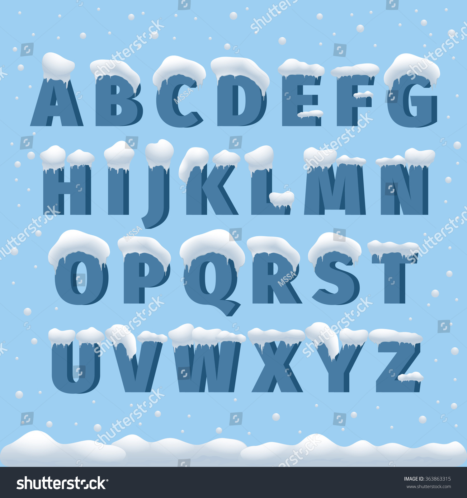 winter alphabet clipart - photo #18