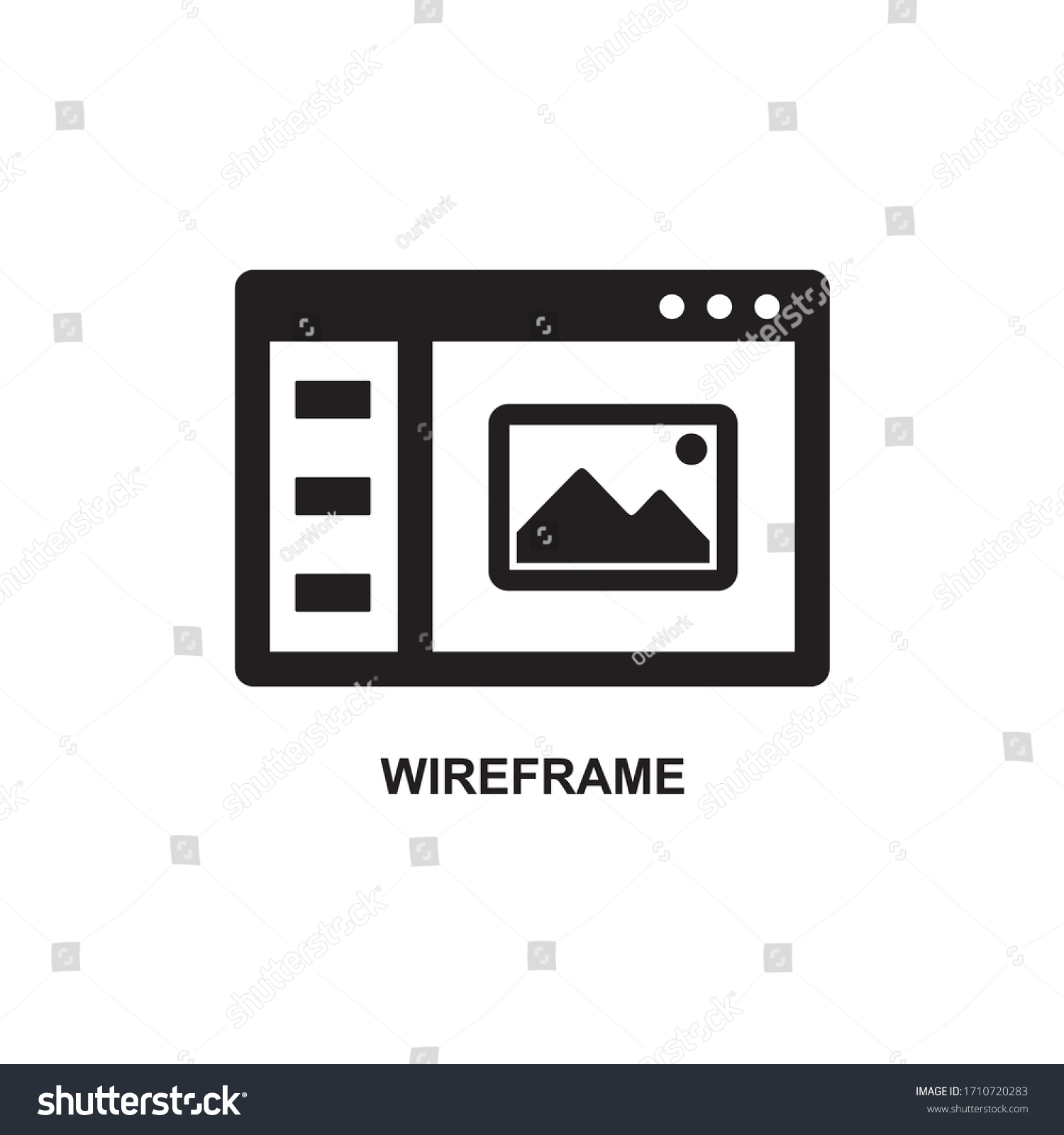 Wire Frame Icon Flowchart Icon Stock Vector (Royalty Free) 1710720283 ...