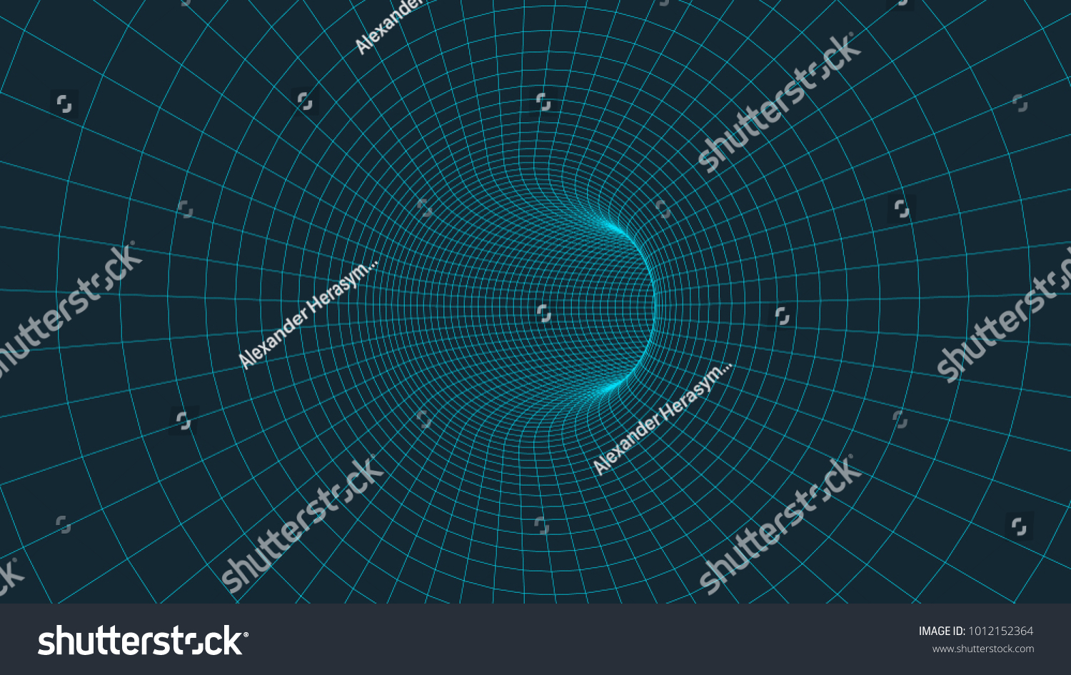 Wireframe 3d Surface Tunnelbackground Abstract Vector Stock Vector ...