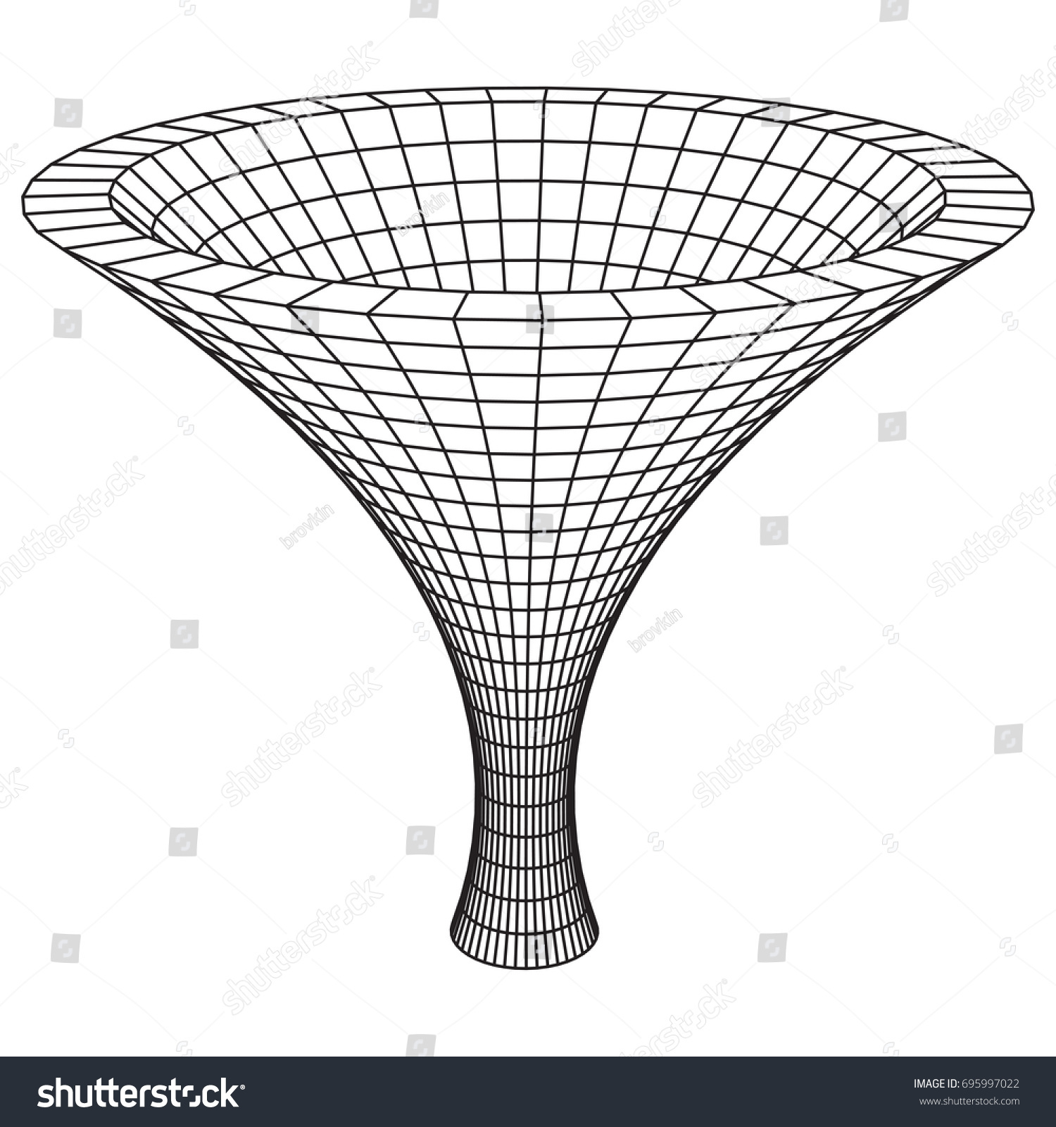 Wireframe Mesh Funnel Connection Structure Big Stock Vector (Royalty ...