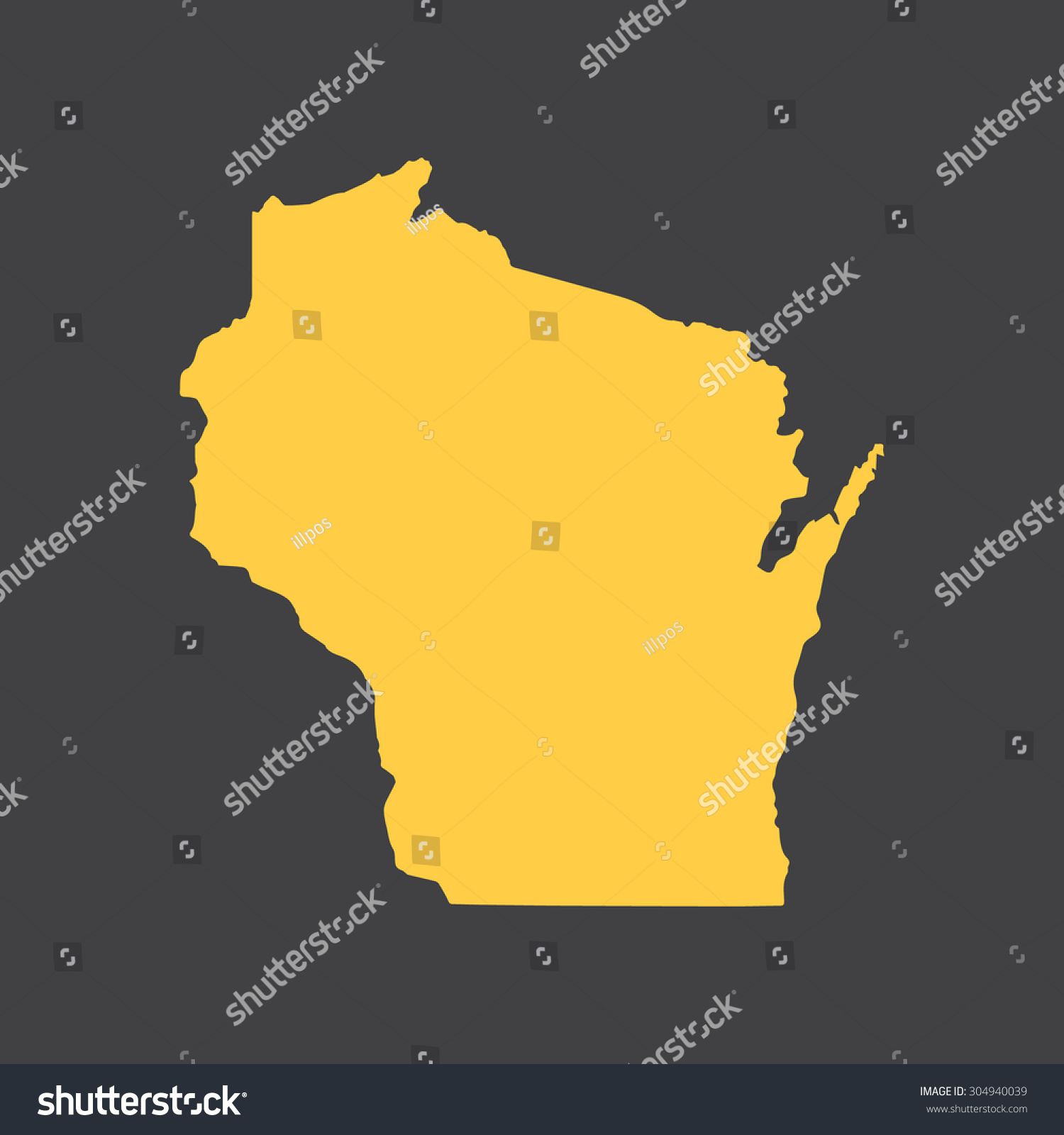 Wisconsin Bordermap Vector Illustration Eps8 Stock Vector 304940039