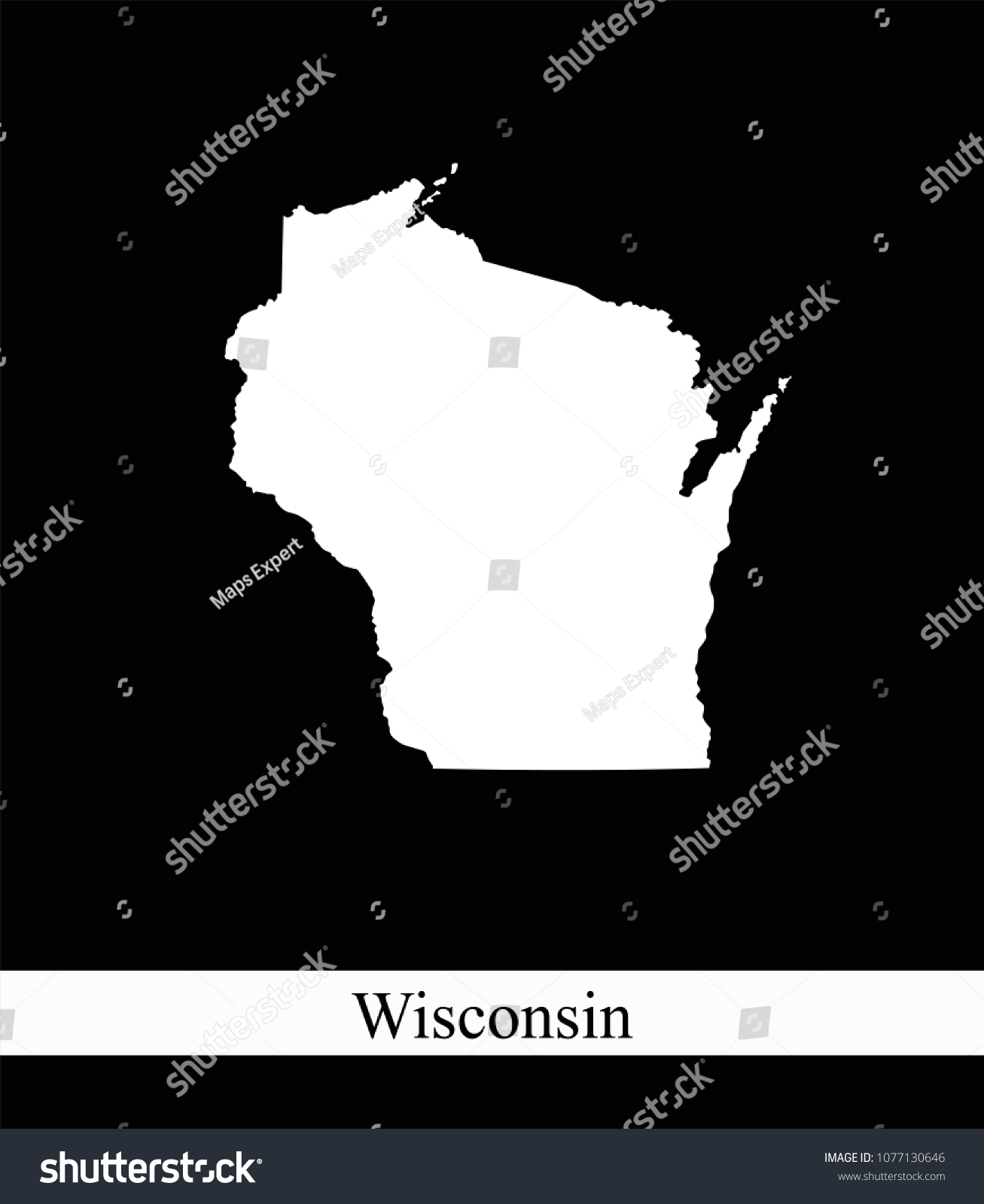 Wisconsin State Usa Map Vector Outline Stock Vector (Royalty Free ...