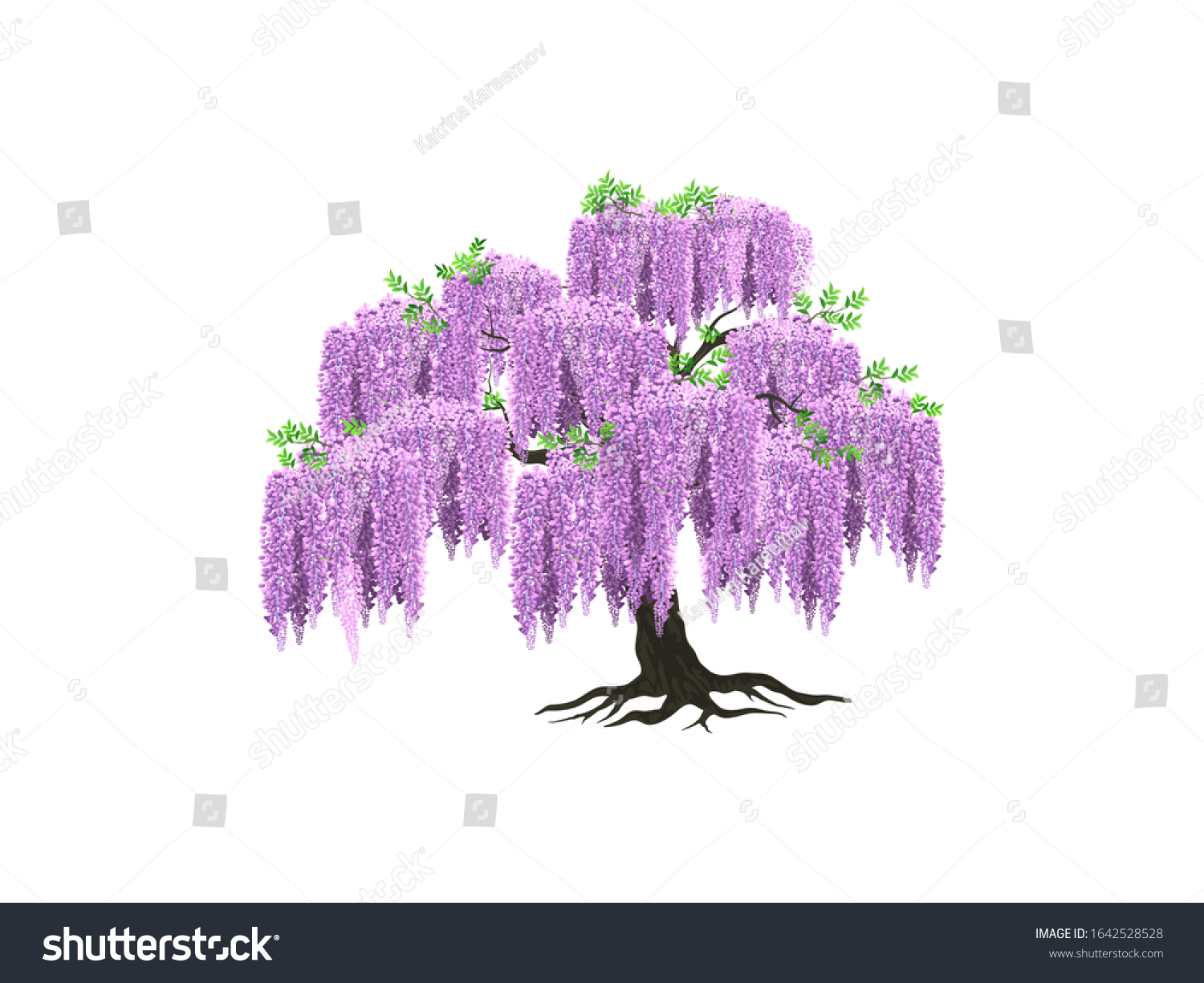 SVG of wisteria tree vector isolated on white svg
