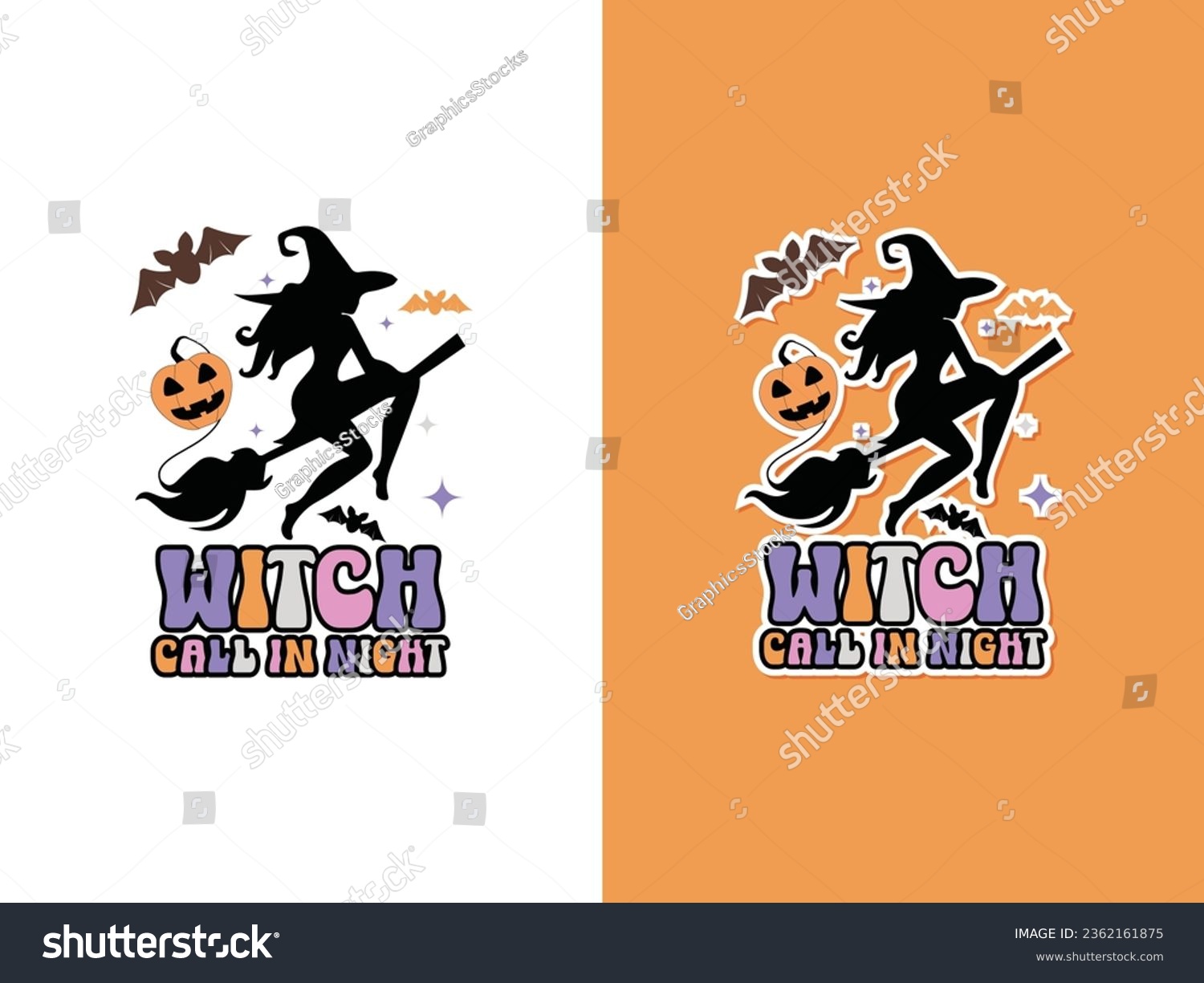 SVG of Witch call in night Halloween sublimation vector illustration svg