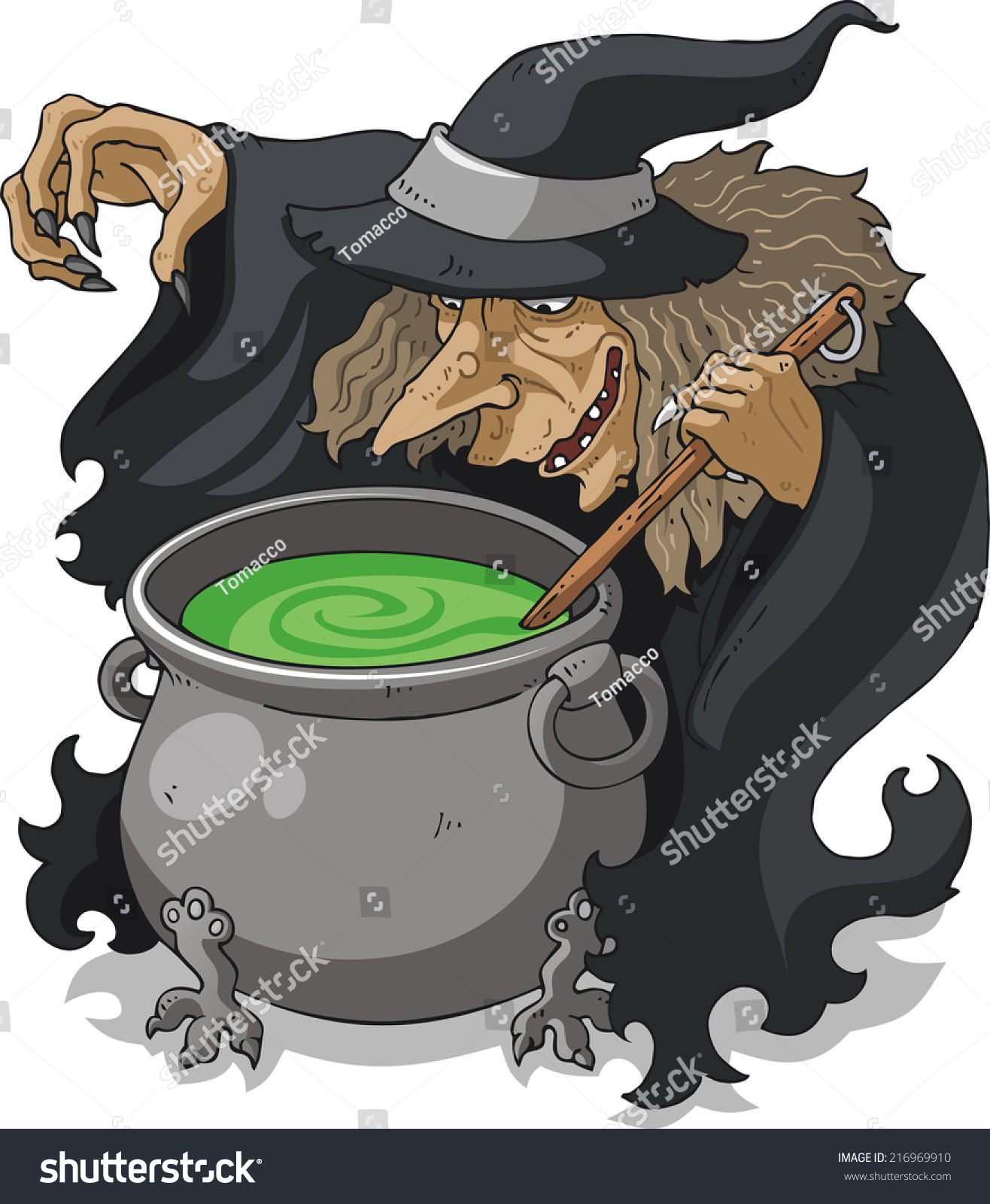 Witch Stirring Melting Pot Vector Illustration Stock Vector Royalty Free 216969910 Shutterstock 2381