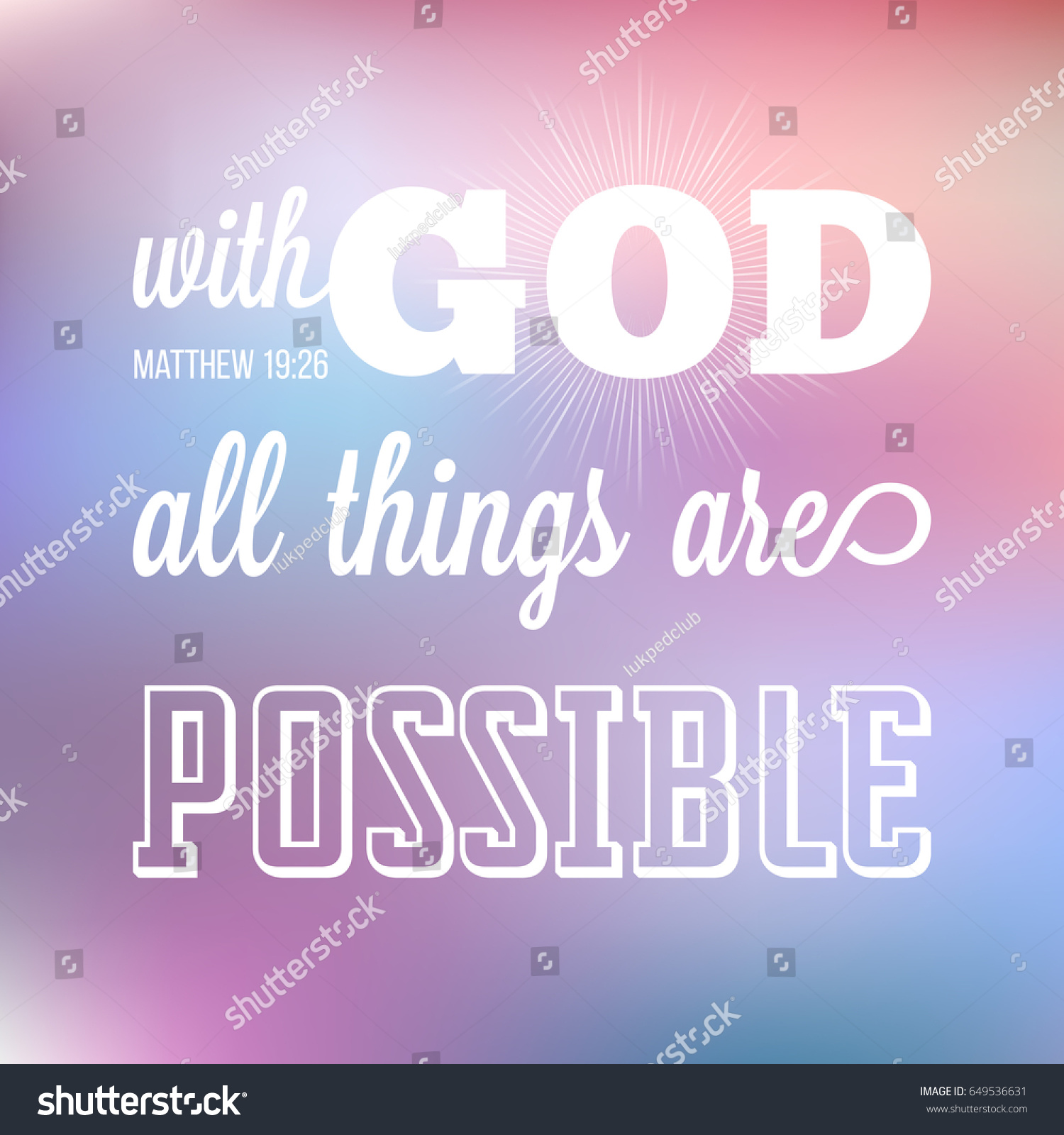 SVG of with god all things are possible, verse from bible in calligraphic for use as background, poster or design t shirt svg