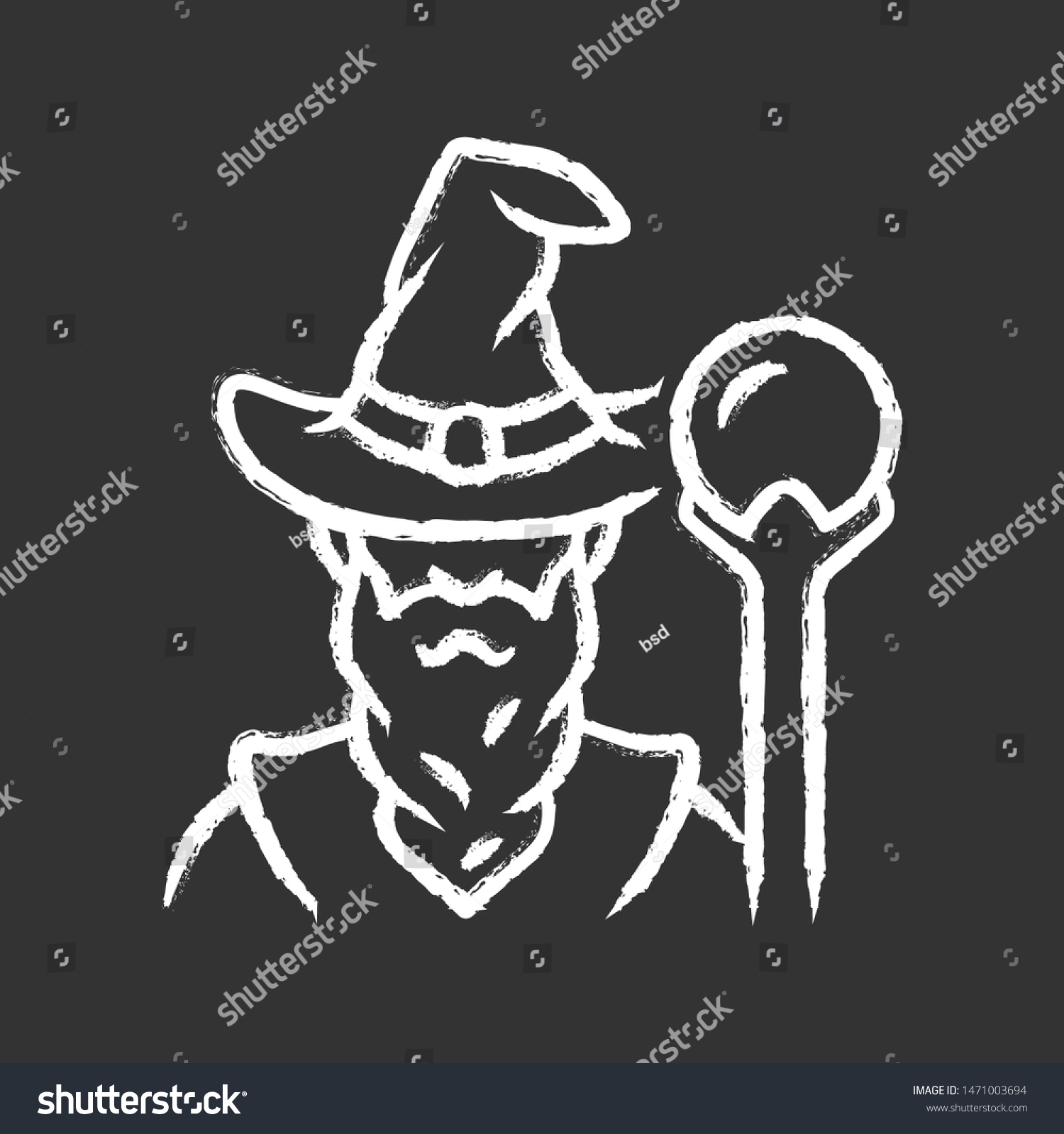 wizard chalk icon sorcerer magician hat stock vector royalty free 1471003694 shutterstock