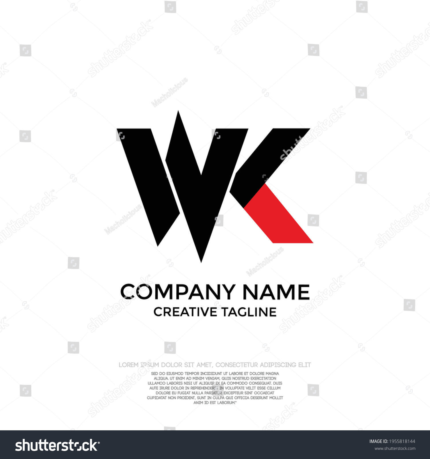 Wk Monogram Two Letters Luxury Simple Stock Vector Royalty Free 1955818144 Shutterstock 4946