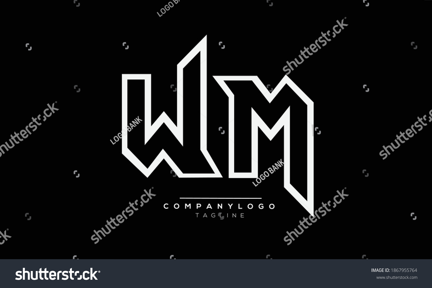 Wm Initials Monogram Letter Text Alphabet Stock Vector (Royalty Free ...