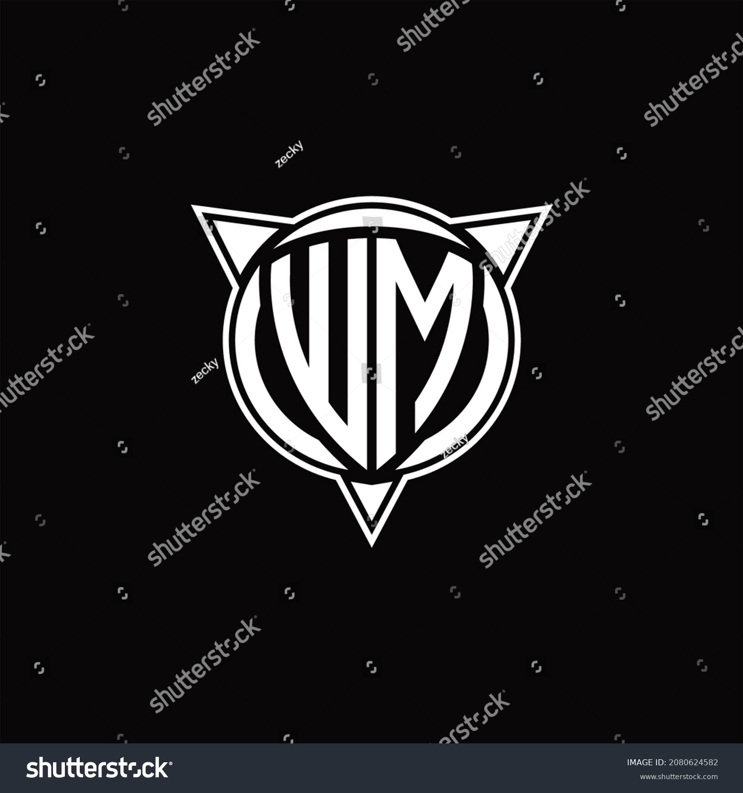 Wm Logo Monogram Isolated Circle Shape Stock Vector (Royalty Free