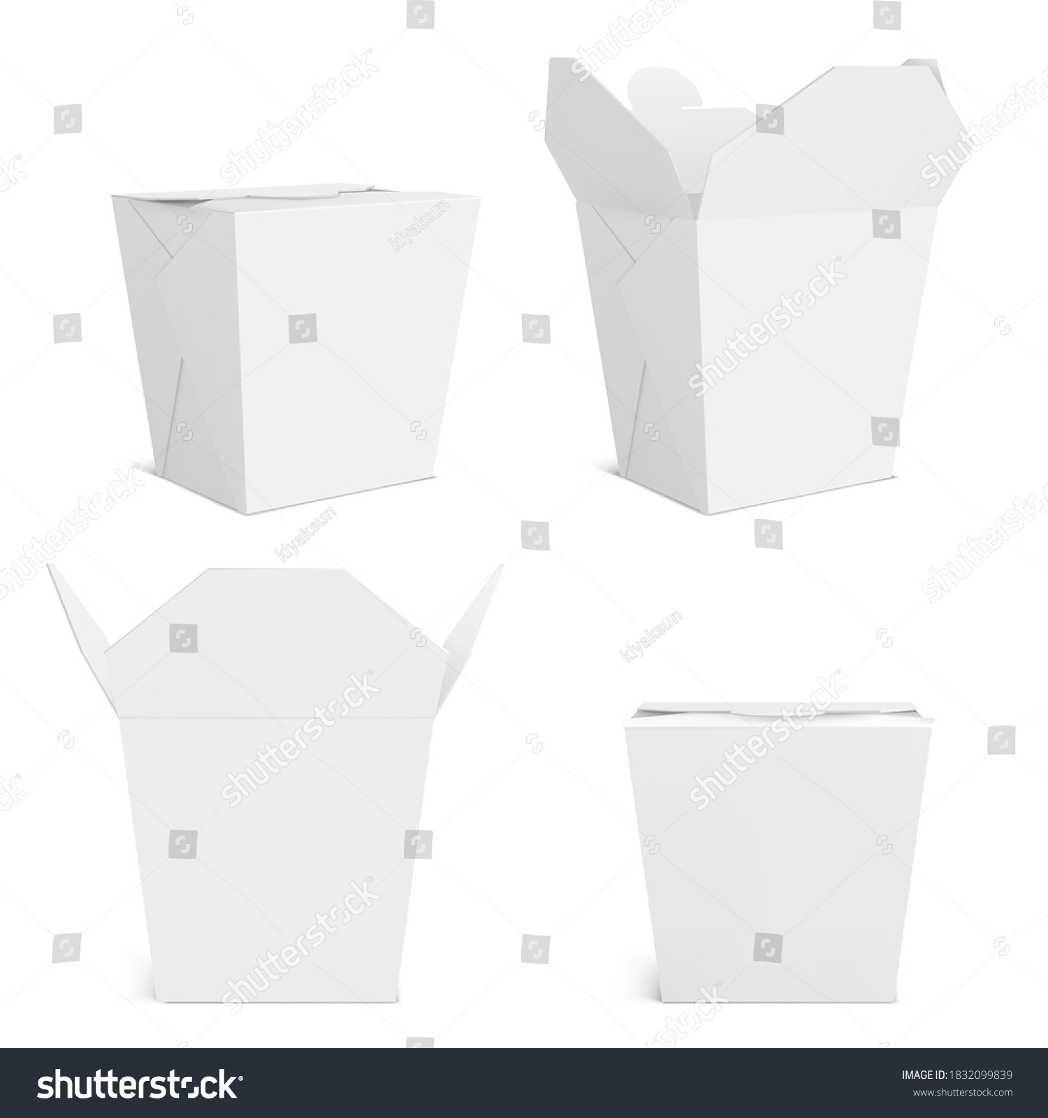 10 420 Chinese Take Out Box Images Stock Photos Vectors Shutterstock   Stock Vector Wok Box Mockup Blank Take Away Food Container Empty Bag For Chinese Meal Noodles Or Fastfood 1832099839 