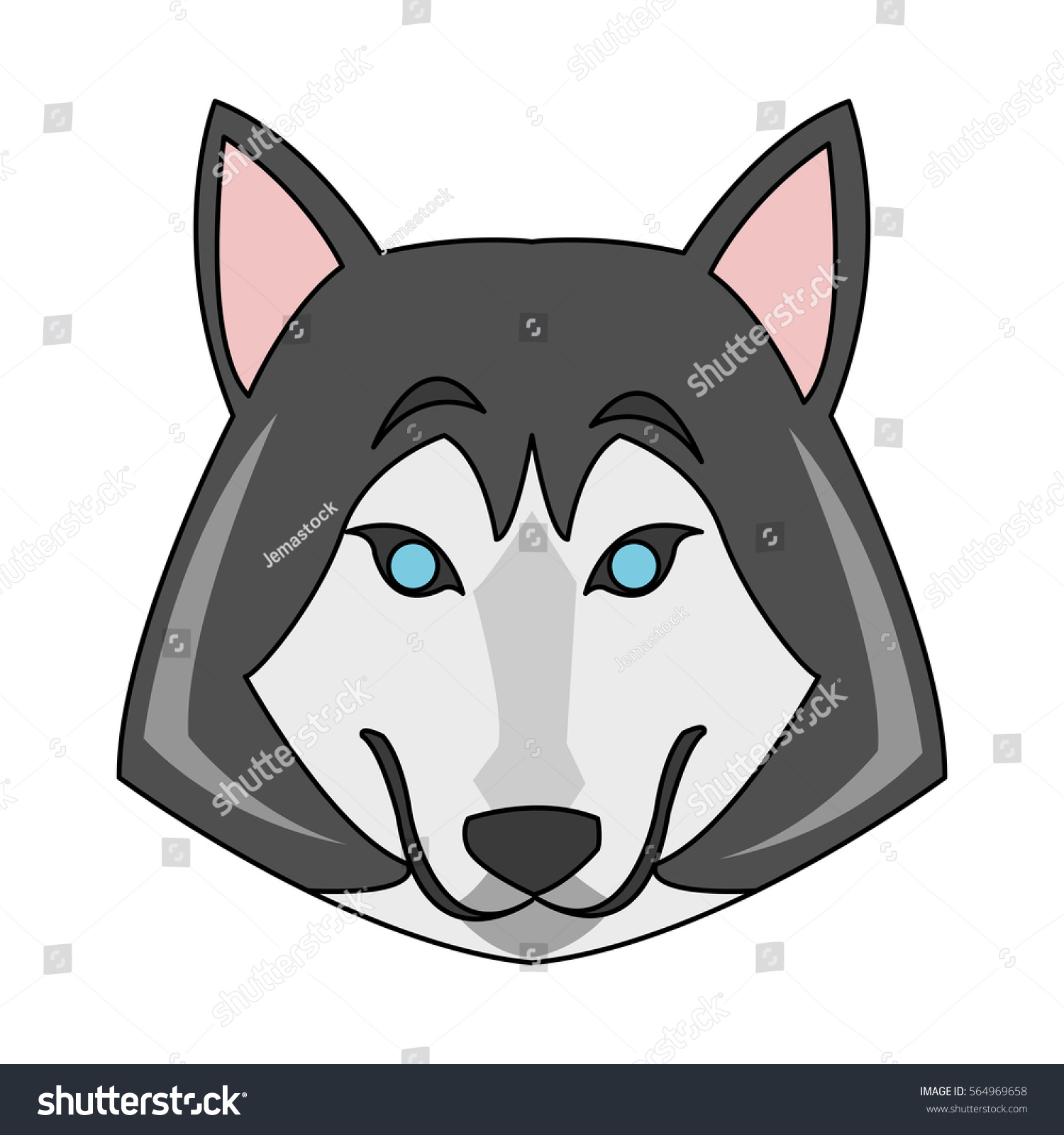 Wolf Cartoon Icon Stock Vector 564969658 - Shutterstock