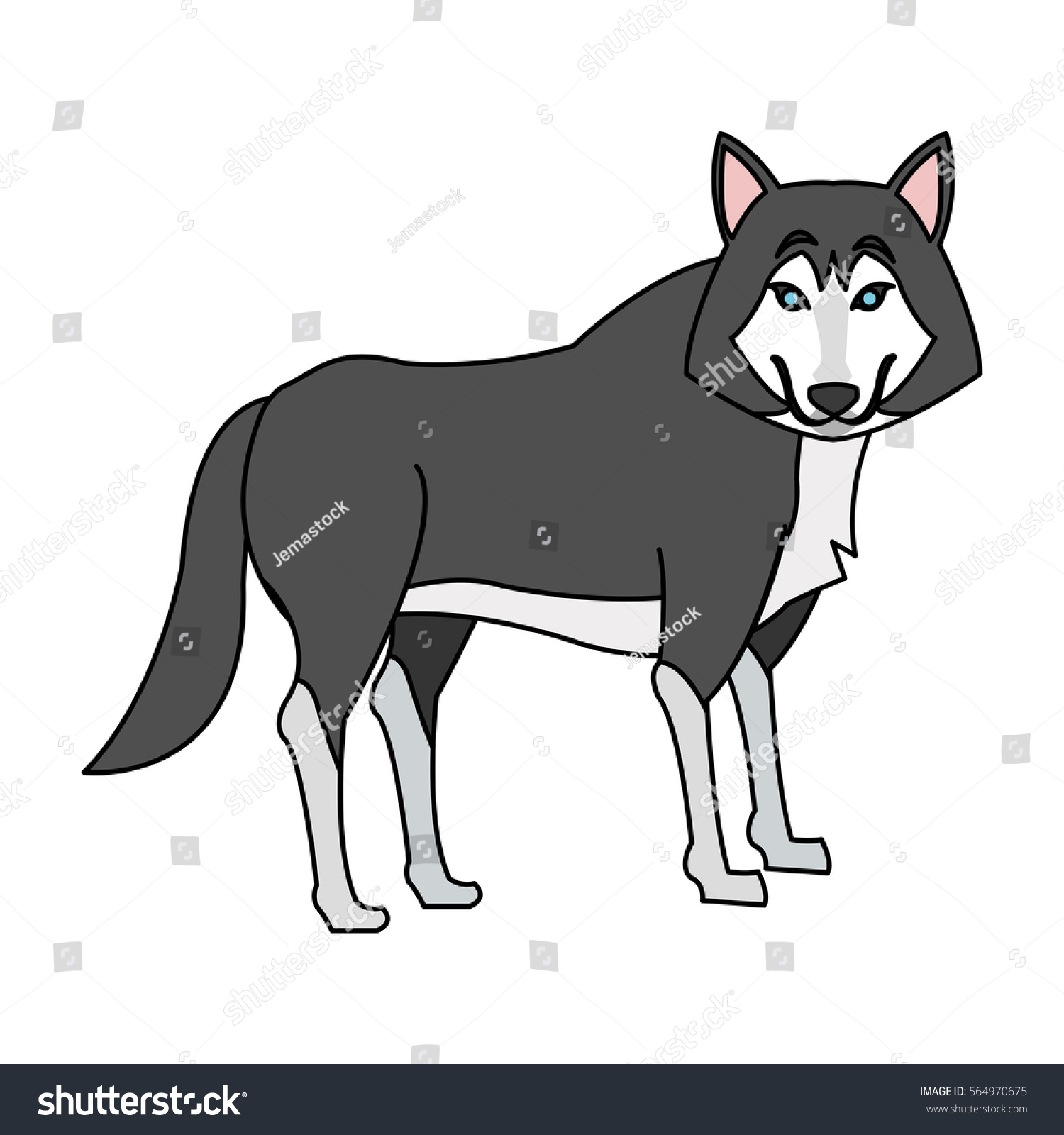 Wolf Cartoon Icon Stock Vector 564970675 - Shutterstock