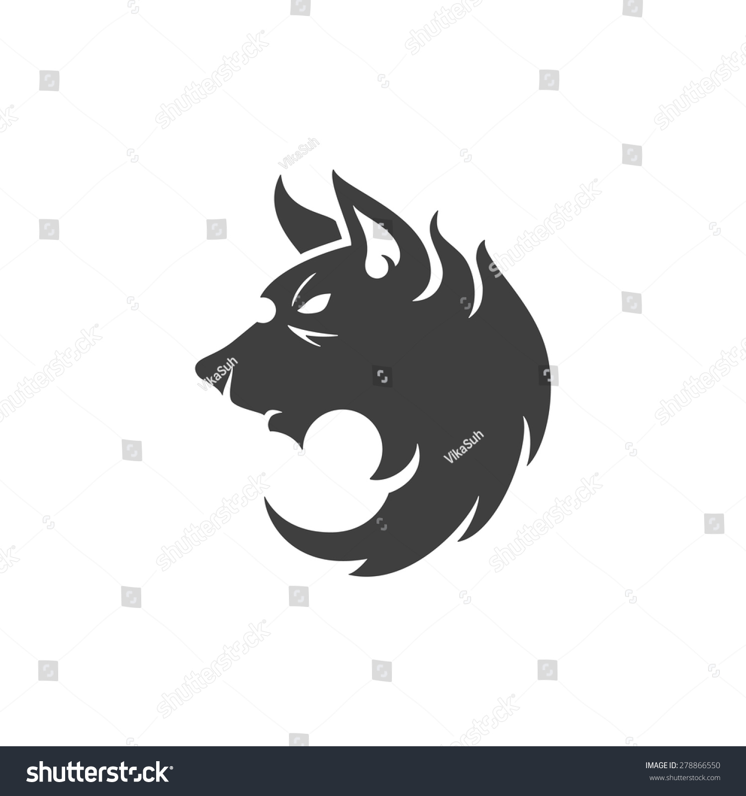Wolf Face Logo Emblem Template Mascot Stock Vector 278866550 - Shutterstock