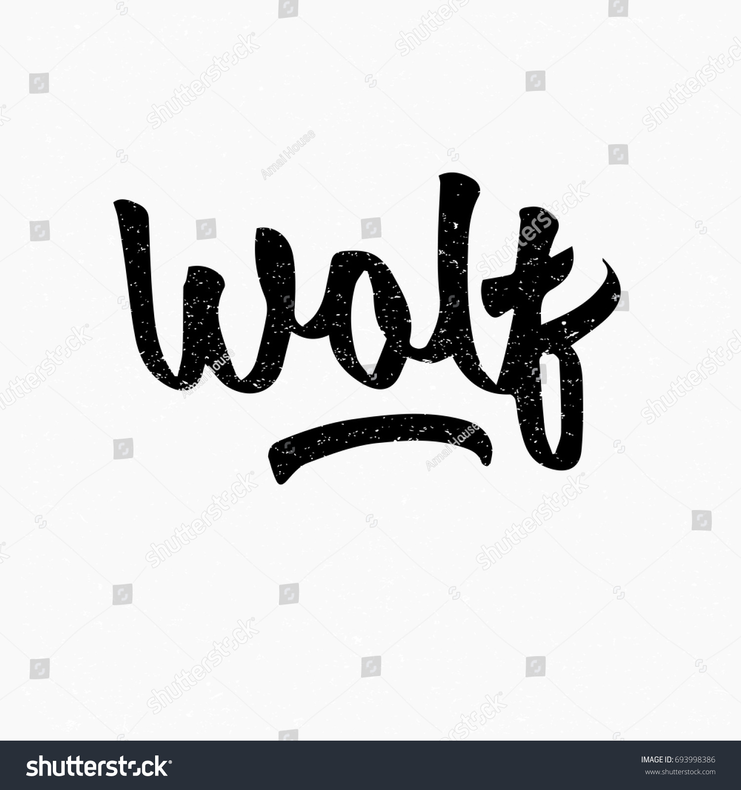 Wolf Logo Ink Hand Lettering Modern 库存矢量图（免版税）693998386 Shutterstock