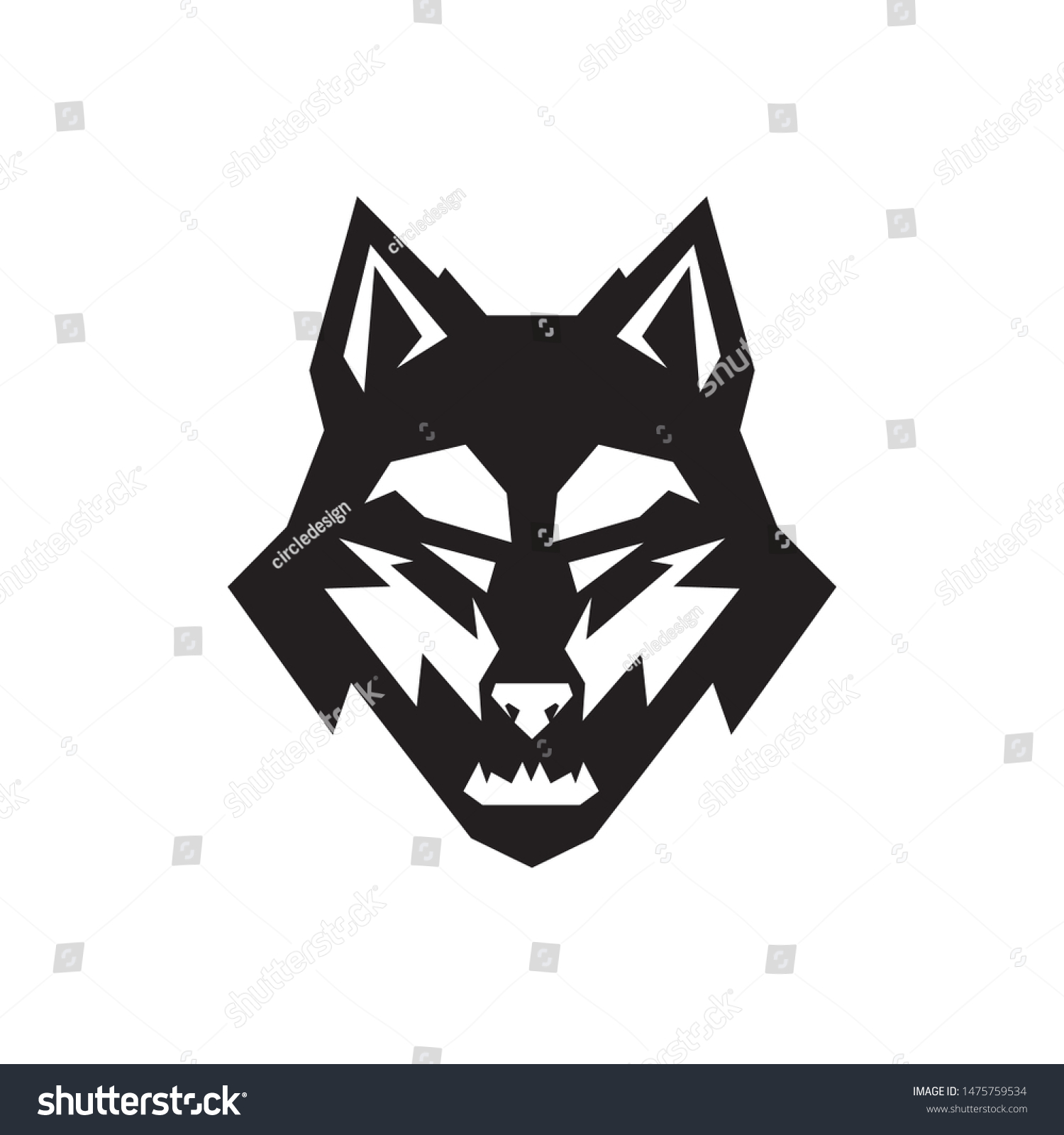 Wolf Logo Vector Design Template Stock Vector Royalty Free