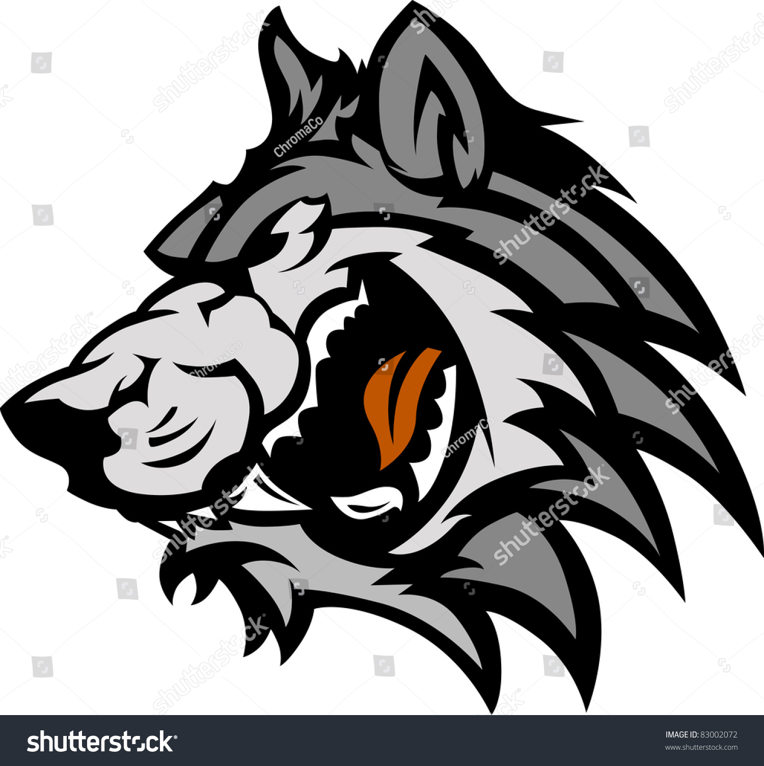 Wolf Mascot Graphic Stock Vector Illustration 83002072 : Shutterstock