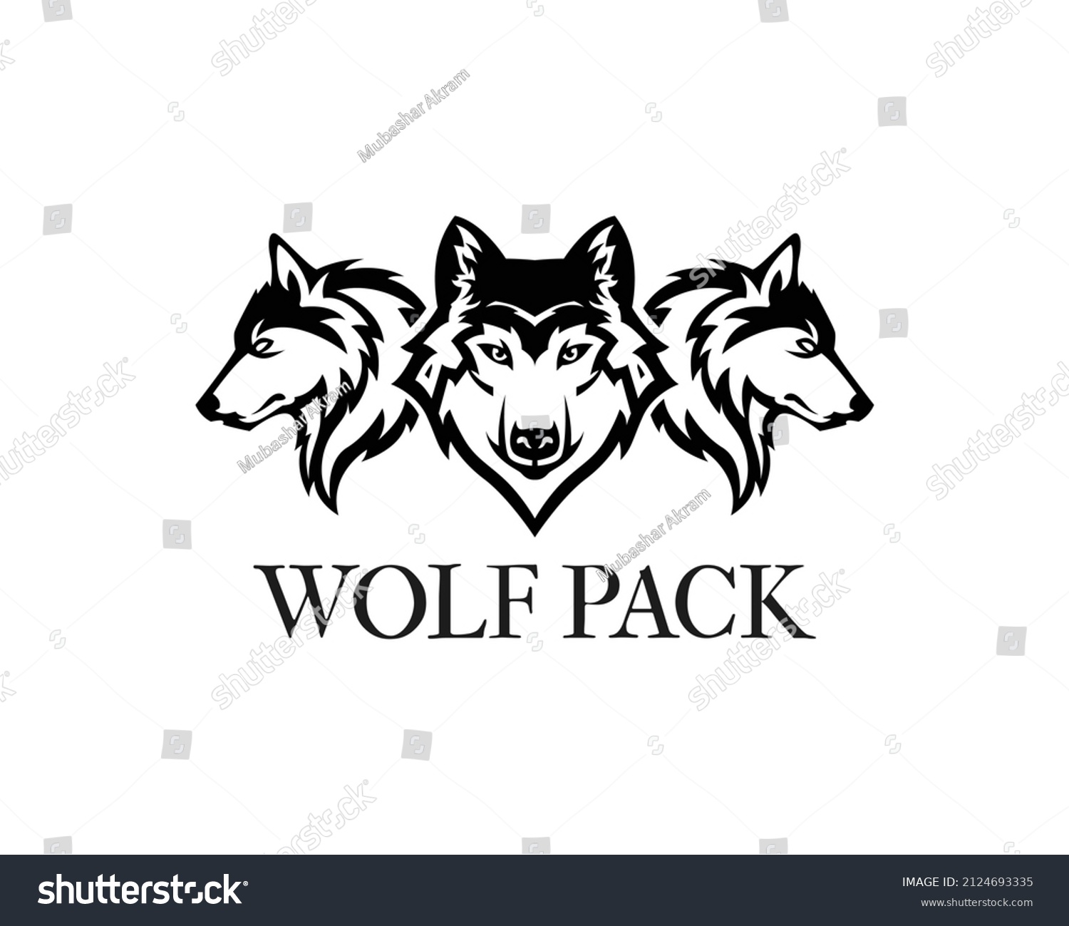 SVG of wolf pack logo design vector svg