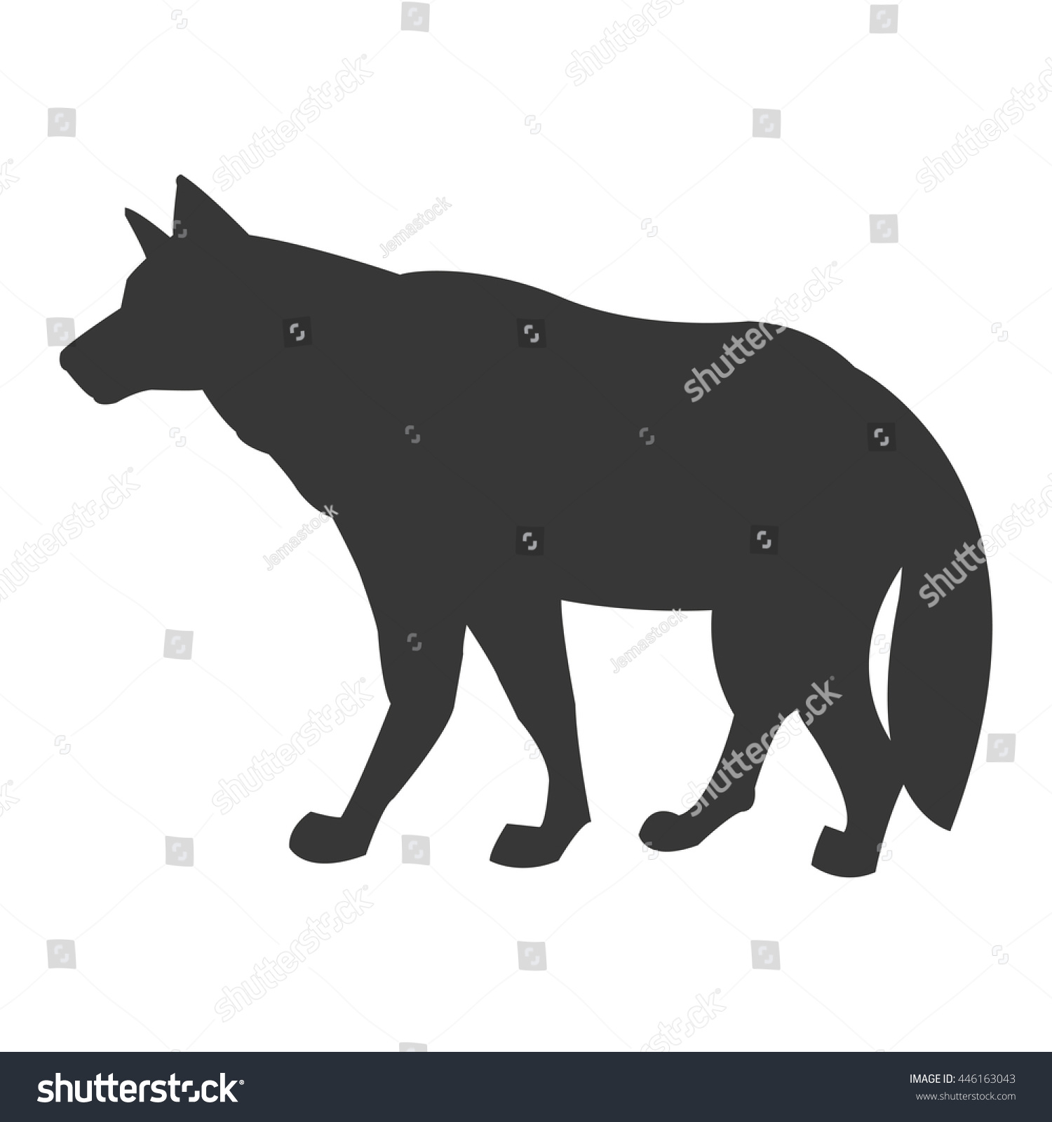 Wolf Silhouette Icon Stock Vector Illustration 446163043 : Shutterstock