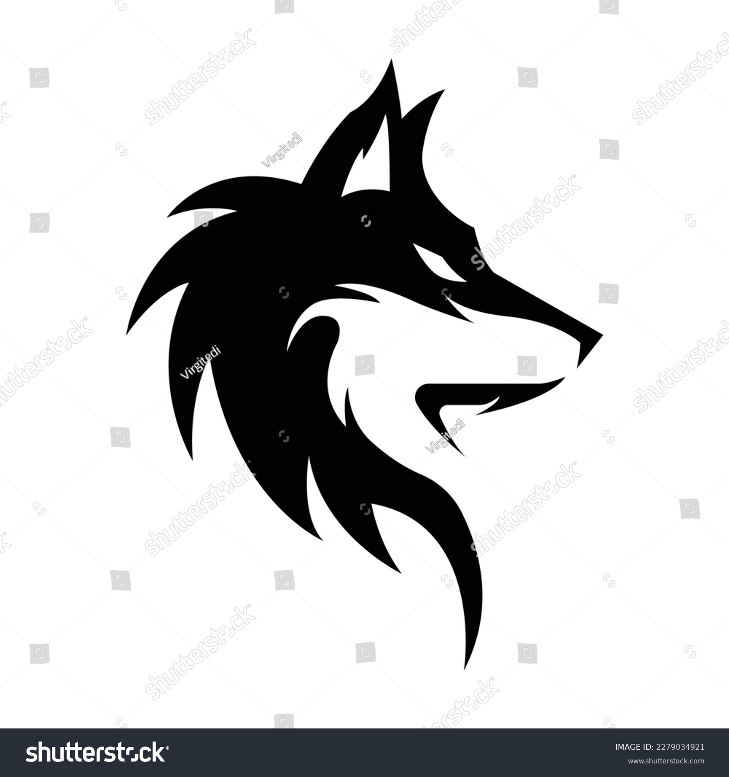 SVG of Wolfhead silhouette vector icon drawing svg