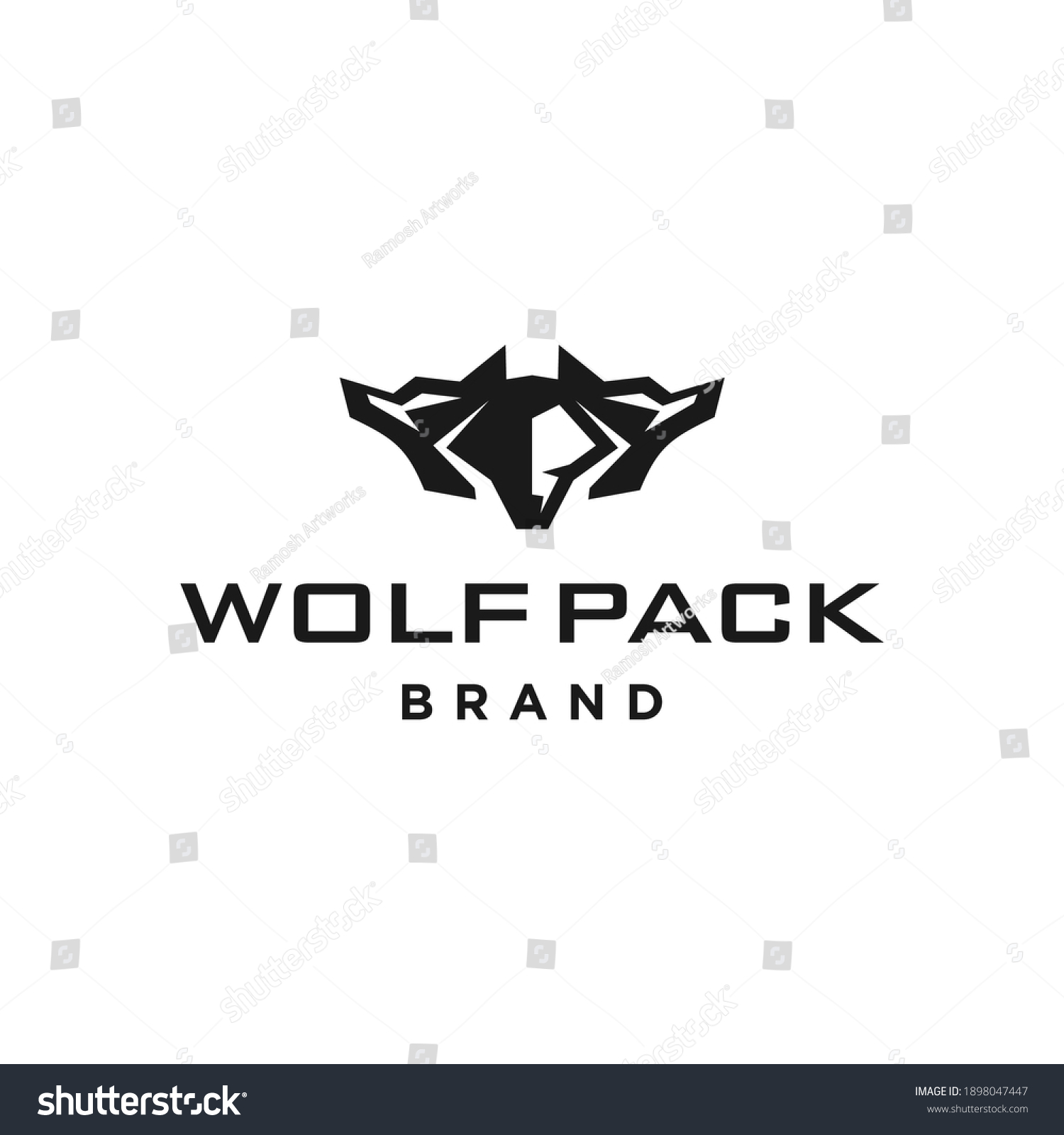 SVG of Wolfpack logo icon, three headed wolf modern mascot logo design. Cerberus logo concept svg