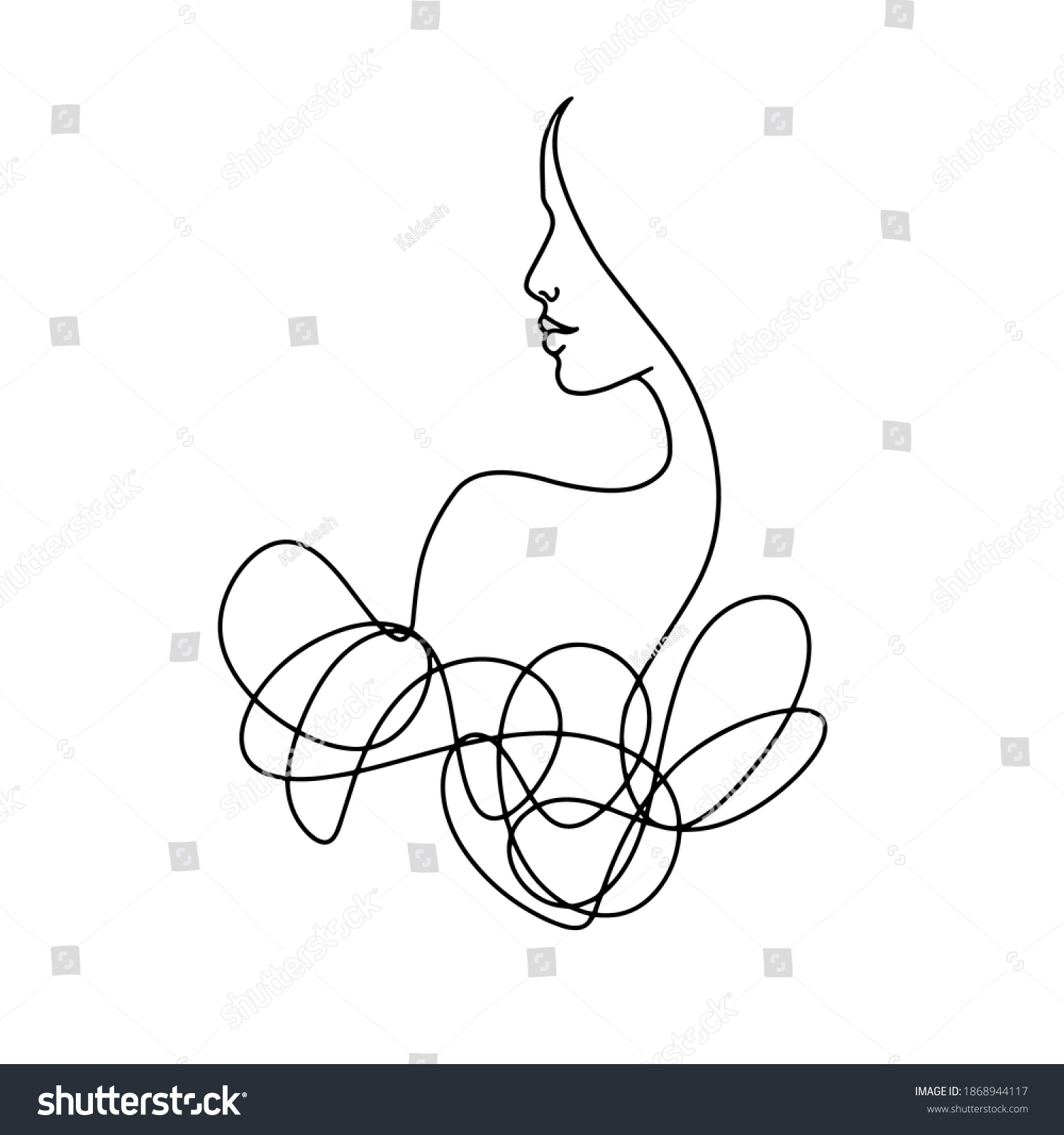 Woman Abstract Face One Line Drawing Vector Có Sẵn Miễn Phí Bản Quyền 1868944117 7837