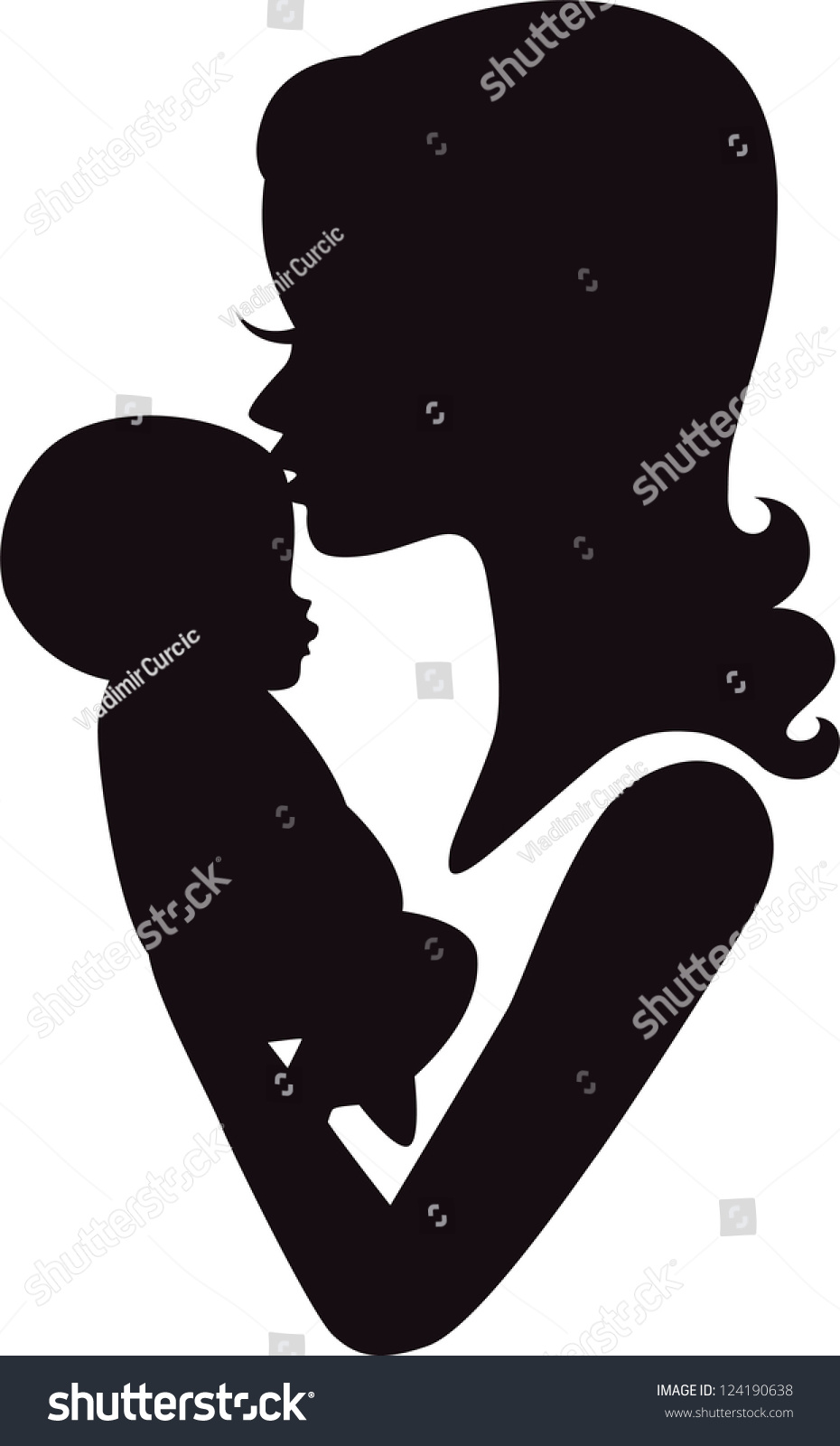 Woman And Baby Stock Vector Illustration 124190638 : Shutterstock