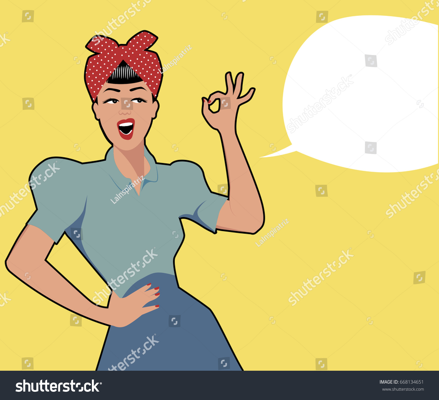 Woman Empty Speech Balloon Pin Retro Stock Vector Royalty Free Shutterstock