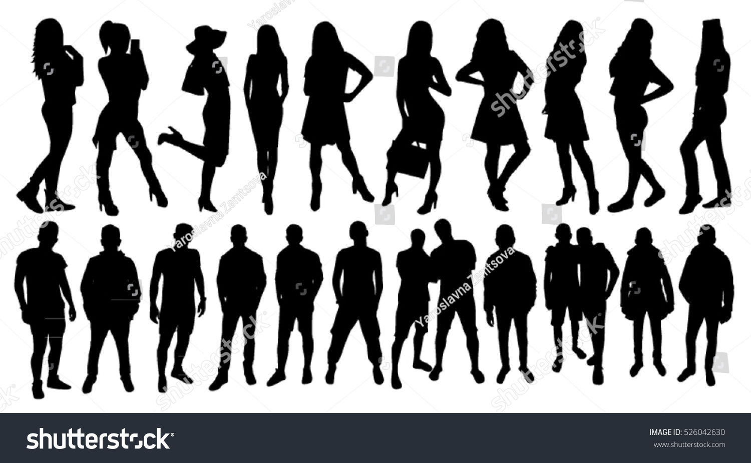 Woman Man Silhouettes Stock Vector 526042630 - Shutterstock