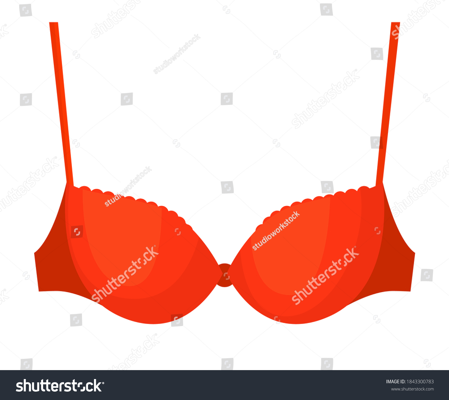 Woman Bra Red Woman Bra Isolated Stock Vector Royalty Free 1843300783